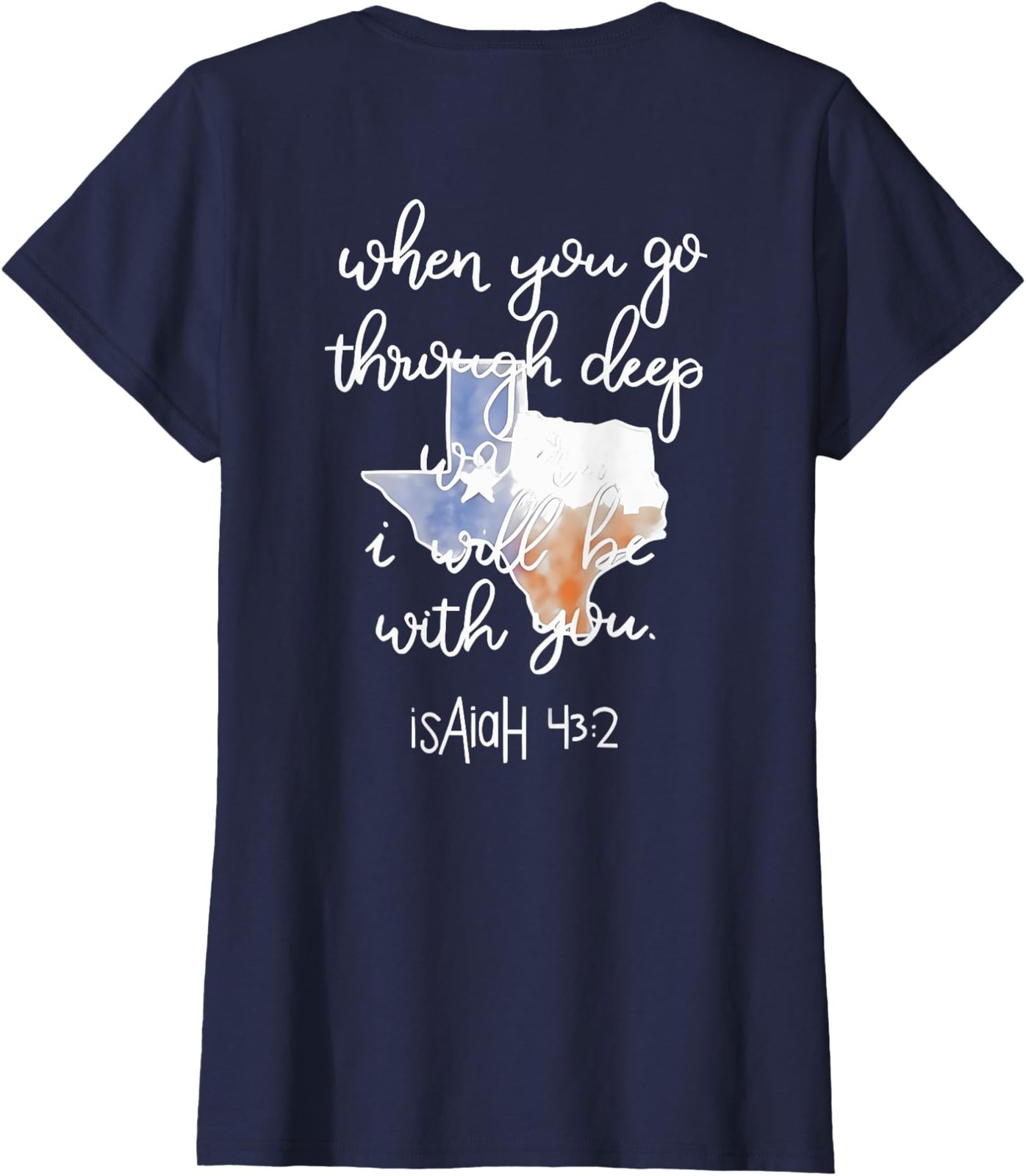Retro Save Texas Tough When You Go Through Deep Water Ladies’ Crewneck T-Shirt