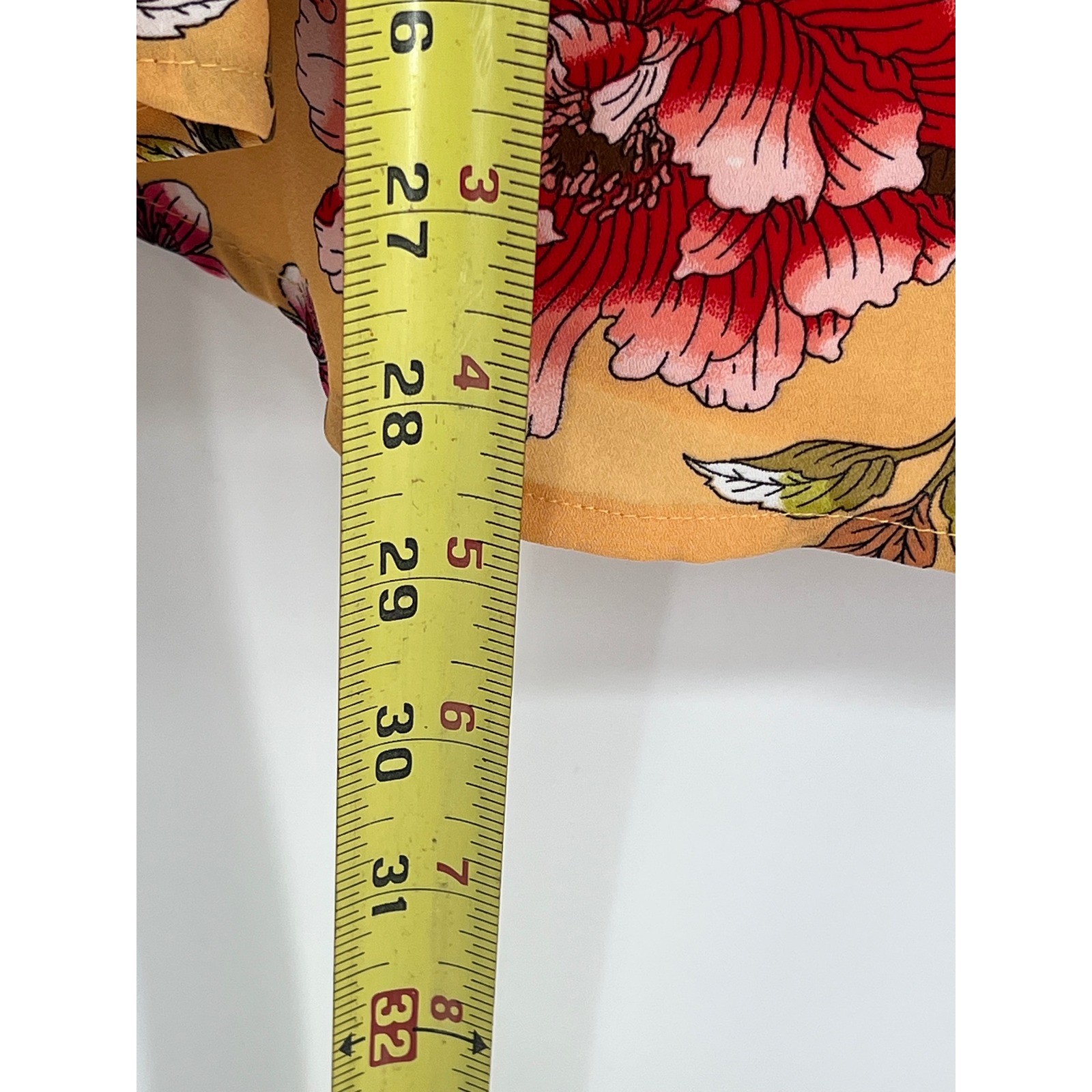 Candie’s Sz XXL Mustard Yellow Floral Roll Tab Long Sleeve Blouse NWT Org $38