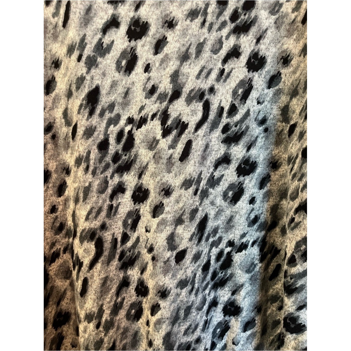 Karen Kane Black Gray Animal Print Long Sleeve Tee Shirt Top 0X