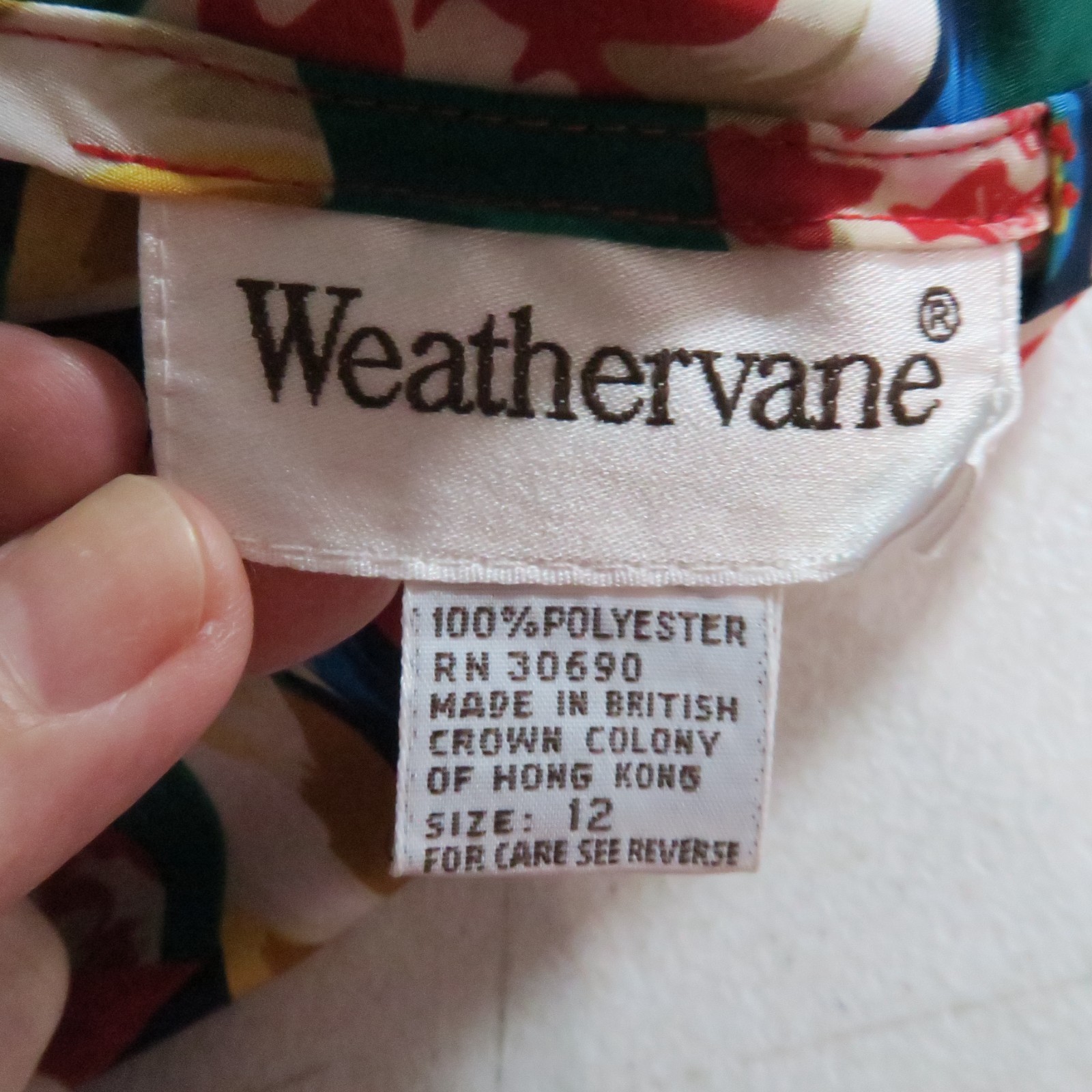 Weathervane Mock Neck Blouse 12 Colorful Abstract Dopamine Vintage 70s 80s Retro
