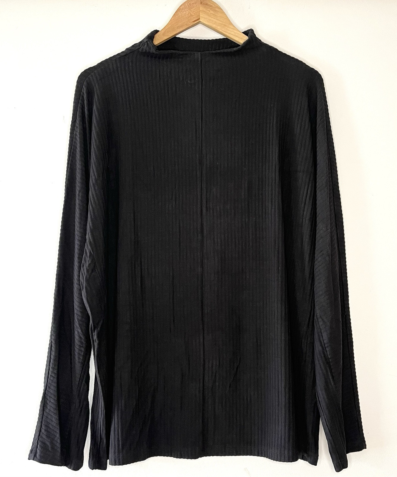 Universal Standard Black Ribbed Mockneck Top Women’s Size L 22-24