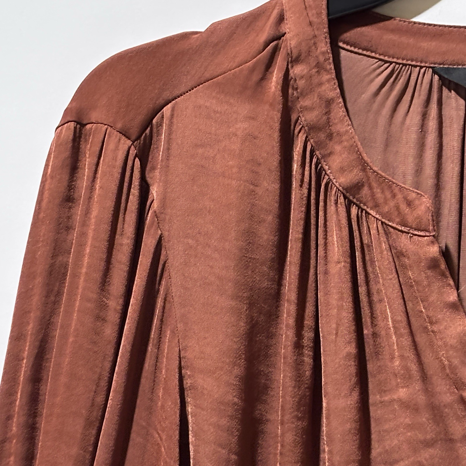 SIMPLY VERA Top Women Sz XL Copper Whimsy Grunge Elegant Popover Breezy Tunic