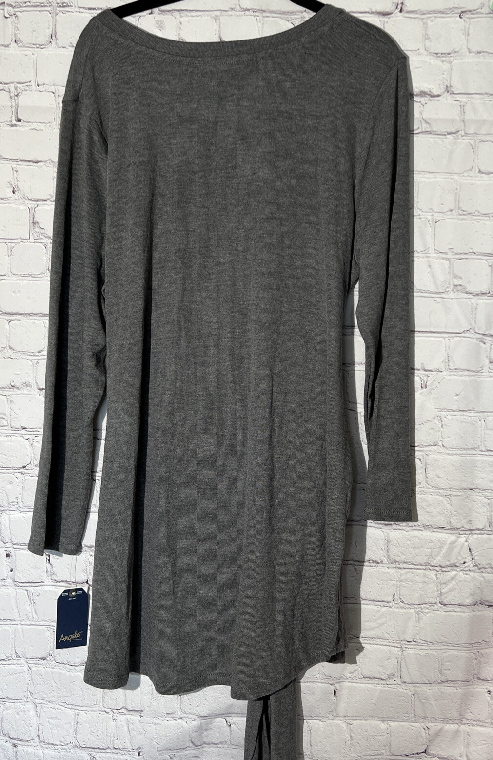 Angels Forever Young Shirt Charcoal Gray Heather Long Sleeve Womens Shirt Xlarge