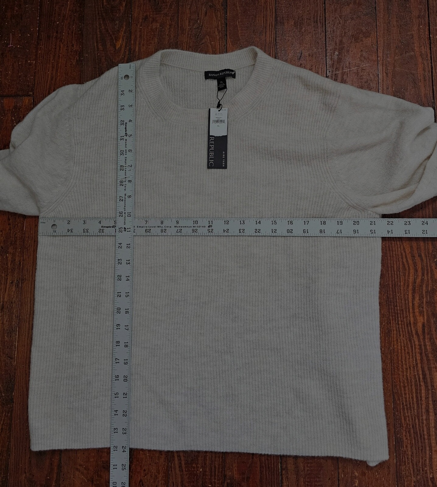 New Banana Republic Womens Pullover Top Ivory Wool Nylon Spandex XL