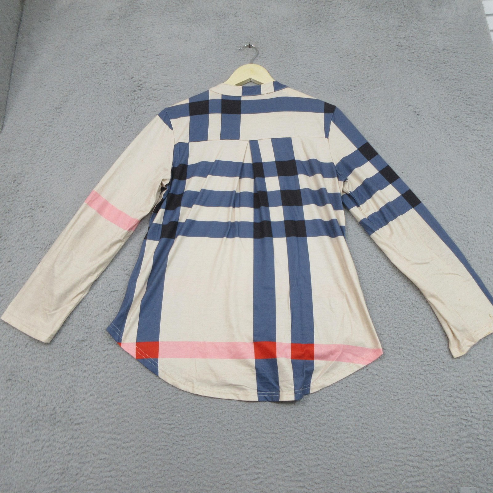 Moyabo Shirt Womens Medium Multicolor Plaid 1/2 Zip Tunic Top Long Sleeve