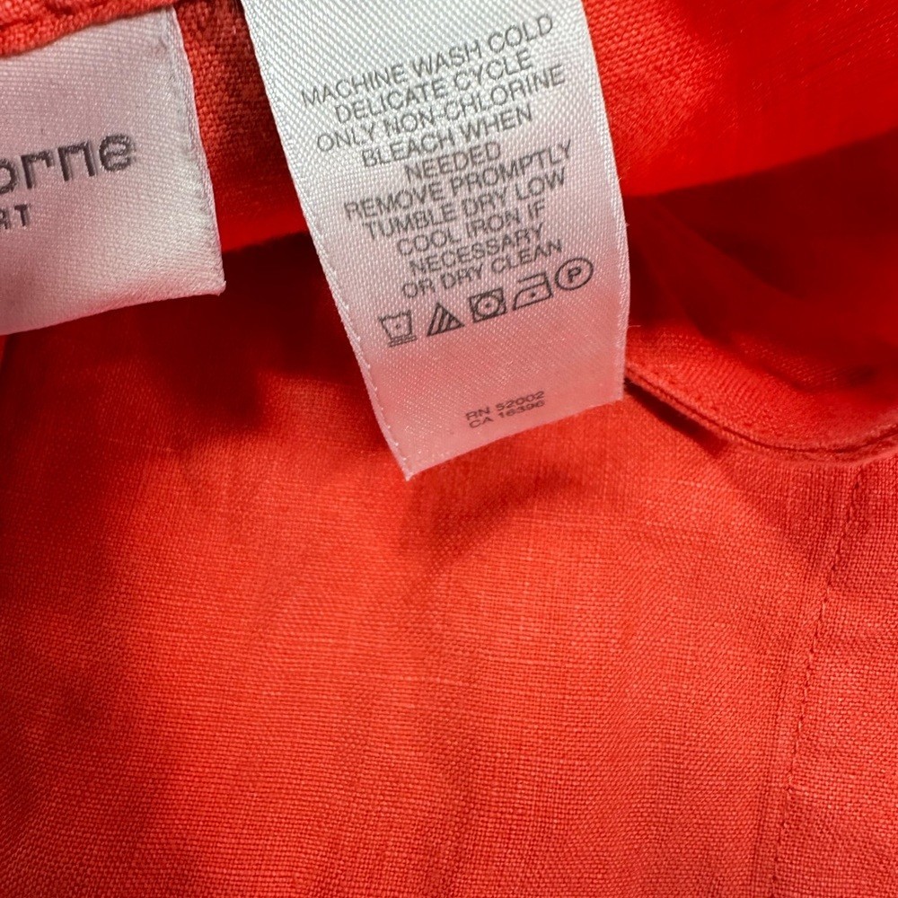 Liz Claiborne liz sports womens XL bright coral linen button up Jacket classic