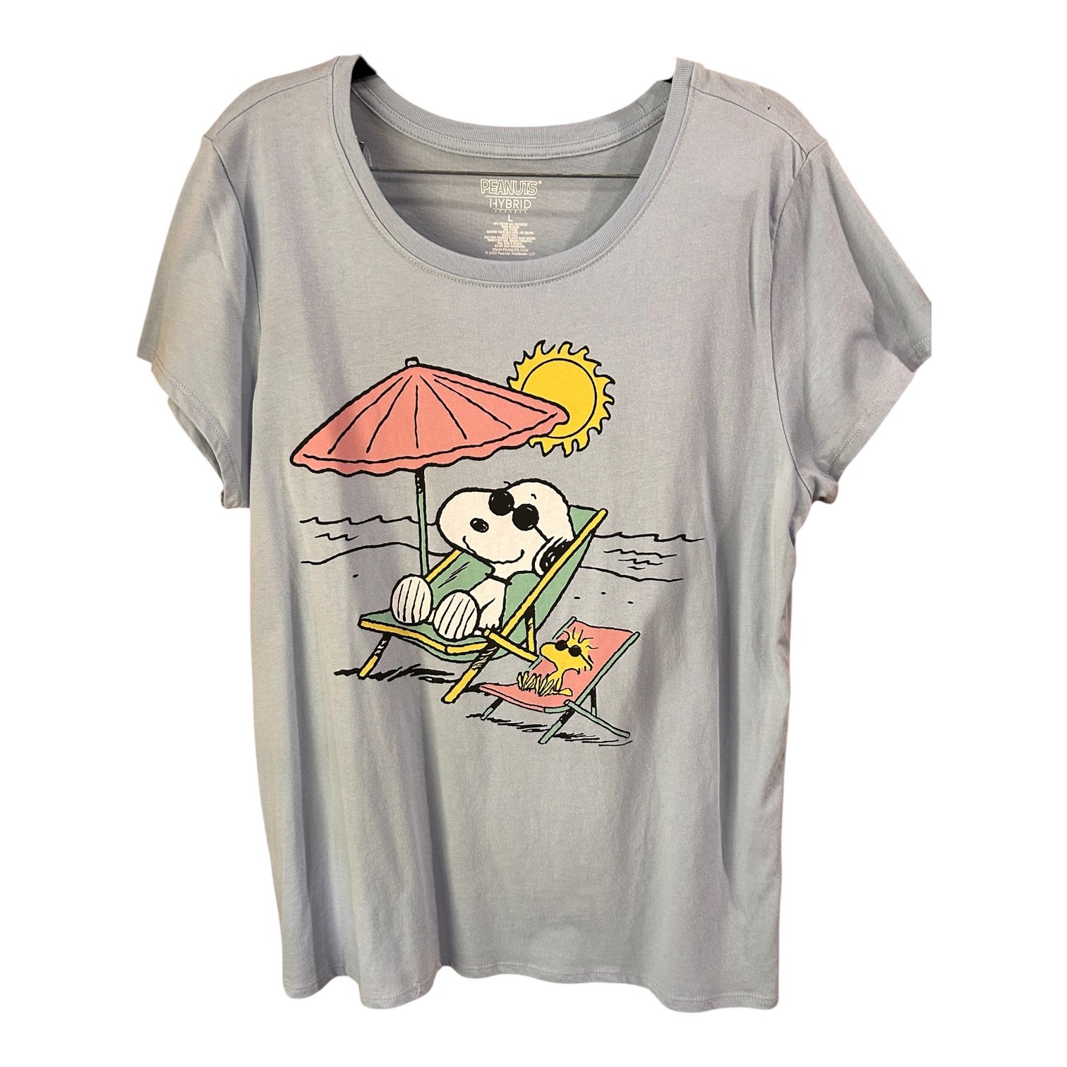 Snoopy Peanuts Hybrid Short Sleeve Tee Shirt Women’s Size Large