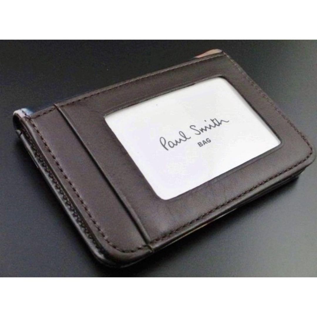 Paul Smith Pass Case New Leather Dark 8x11cm with Box 14Y+ JAPAN