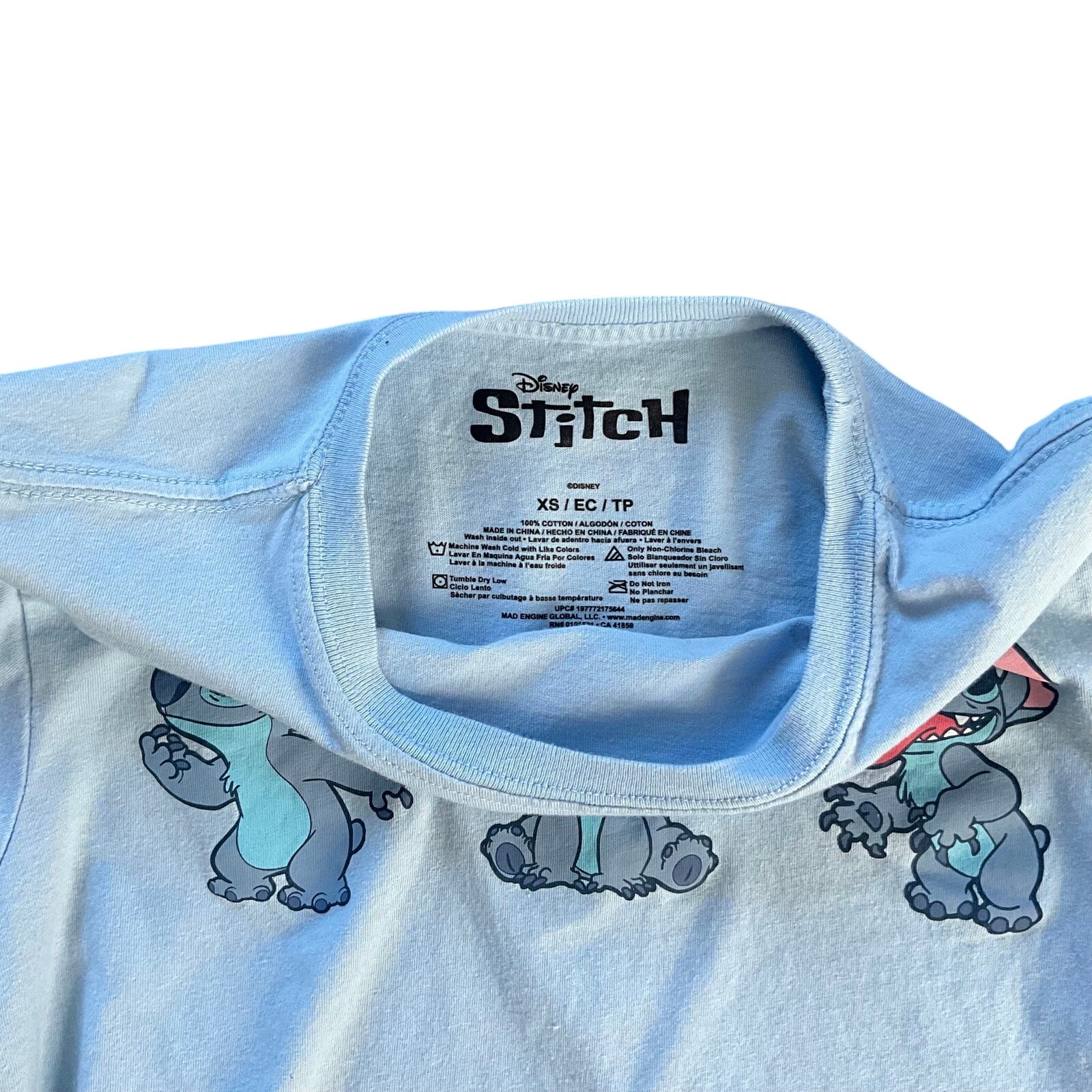 Blue Disney Stitch Graphic T-Shirt: Modern