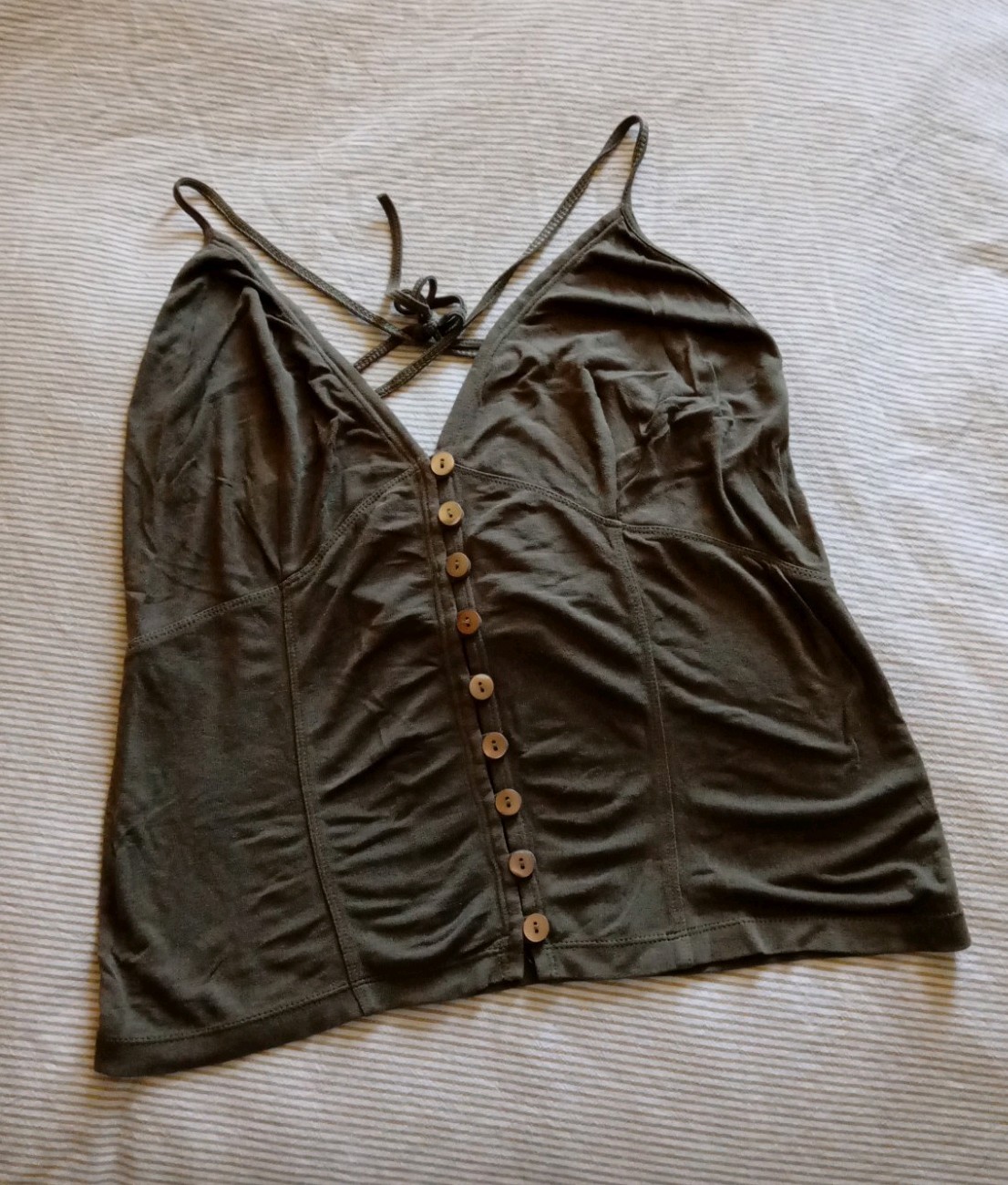 Vintage Plein Sud Camisole Button Front Adjustable Straps Top