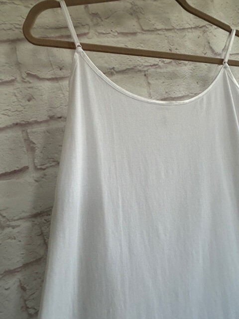 XL/1X/2X/3X New Cotton Long White Stretchy Knit Tank Top Extender Tee