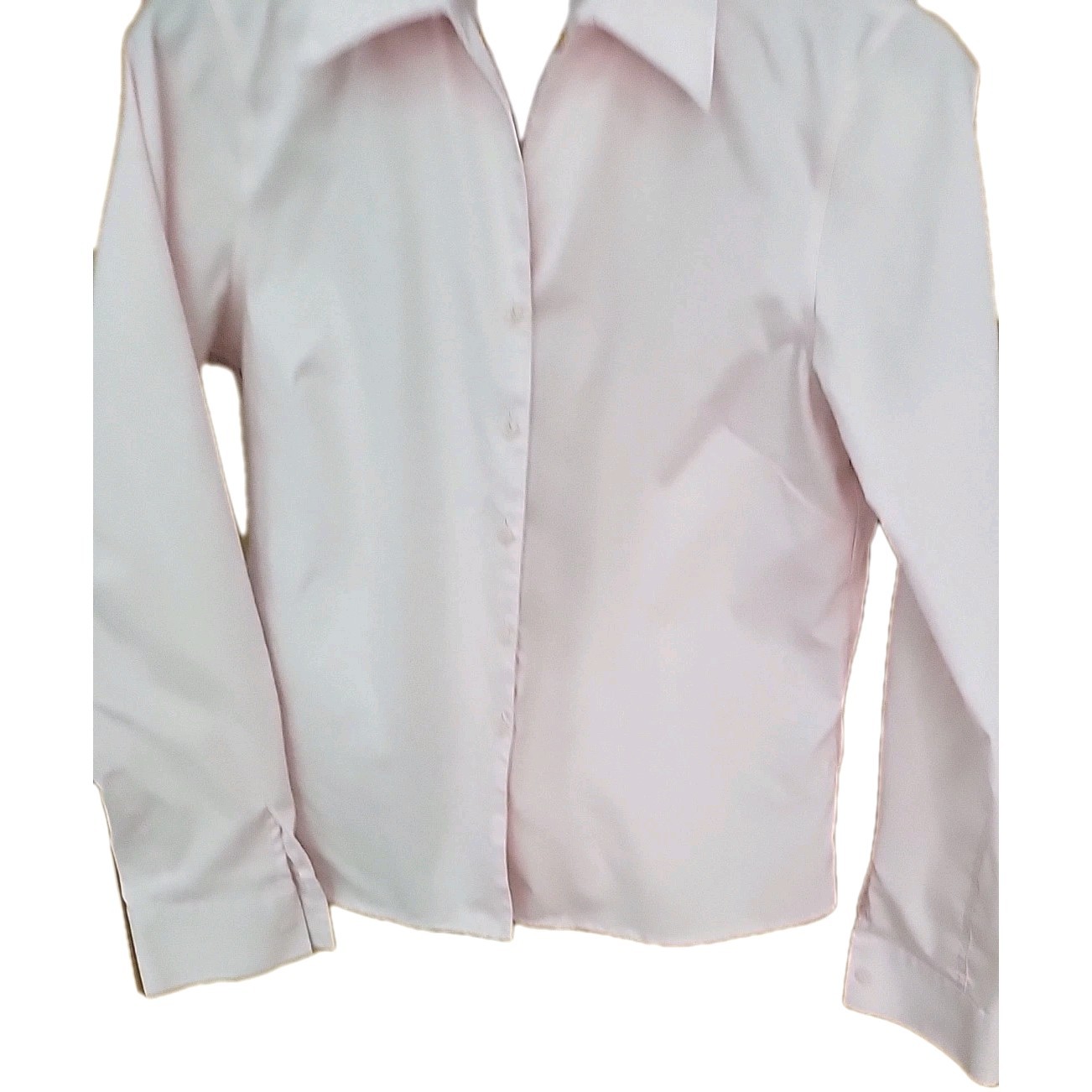 Jones Wear Quick Care Womens Button Up Blouse Shirt Pink Size 8 Zoom EUC