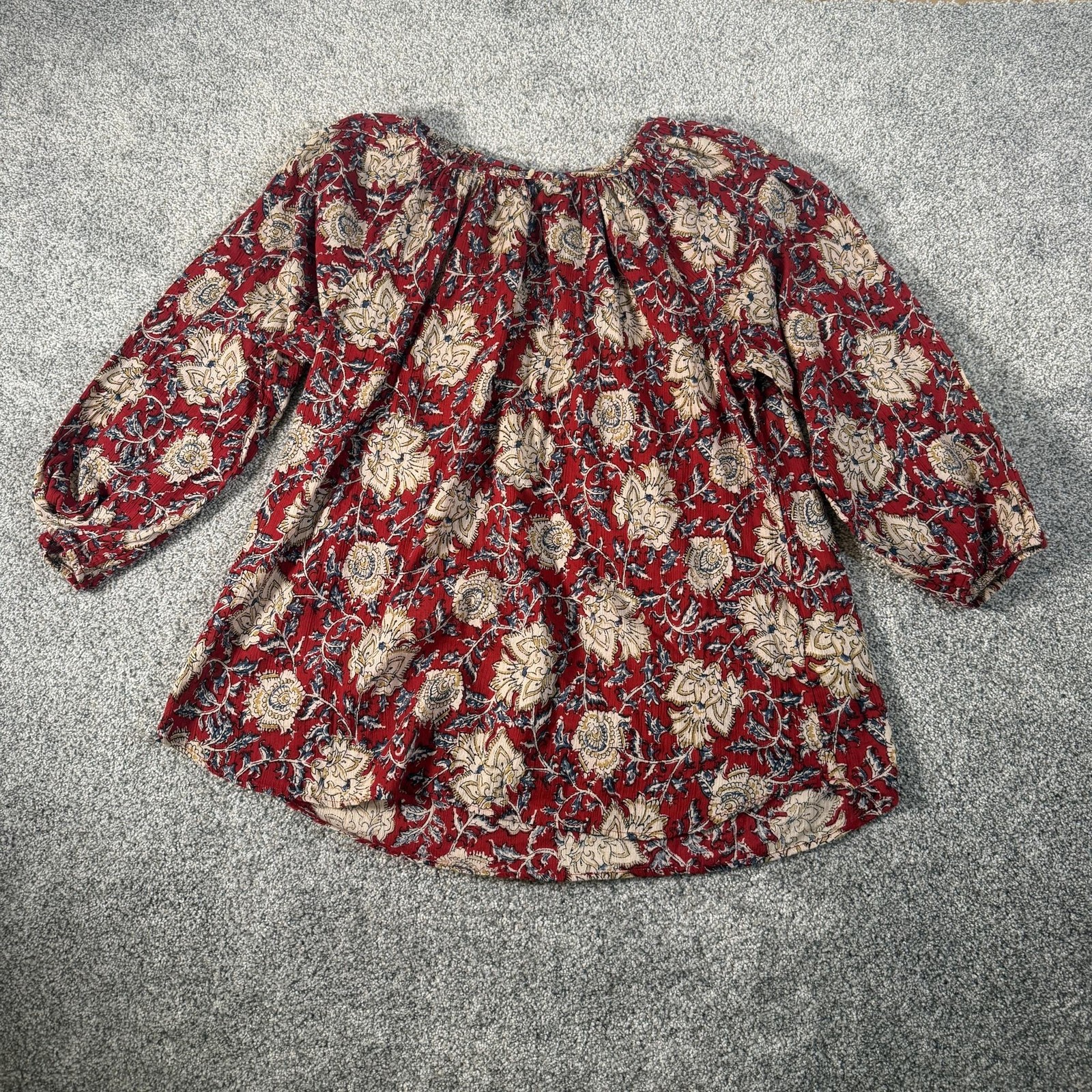 Chaps Tunic Blouse L Floral Peasant Boho Cottagecore Prairie Coastal Cowgirl