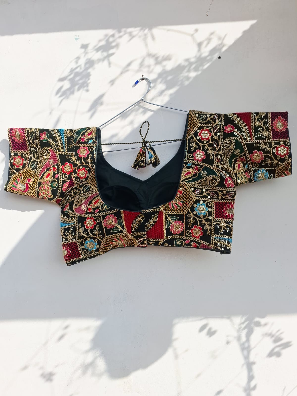 Multicolor Embroidered Saree Blouse Women Designer Kutchi Work Choli Blouse