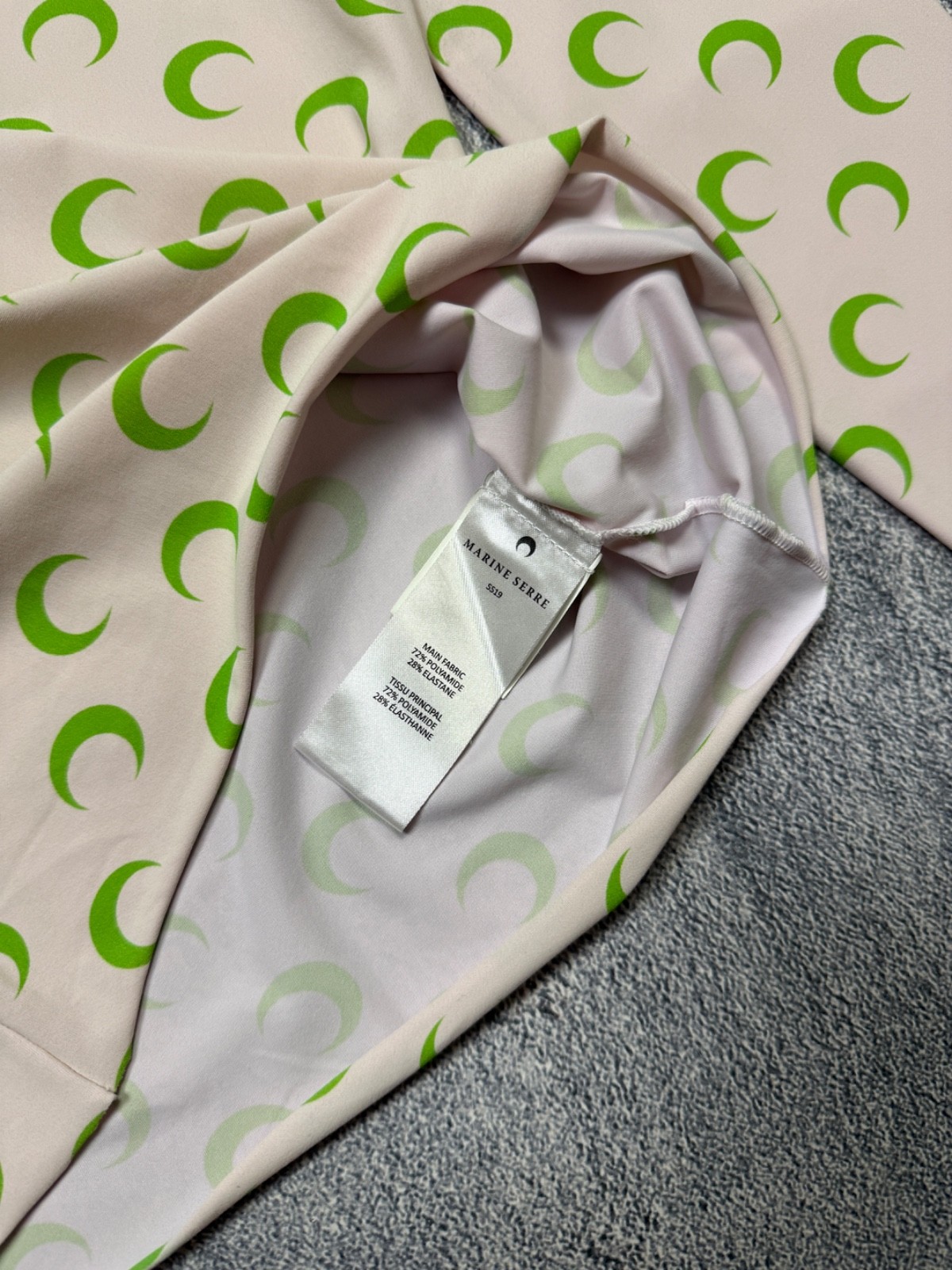 Marine Serre White Line Green Crescent Moon Top