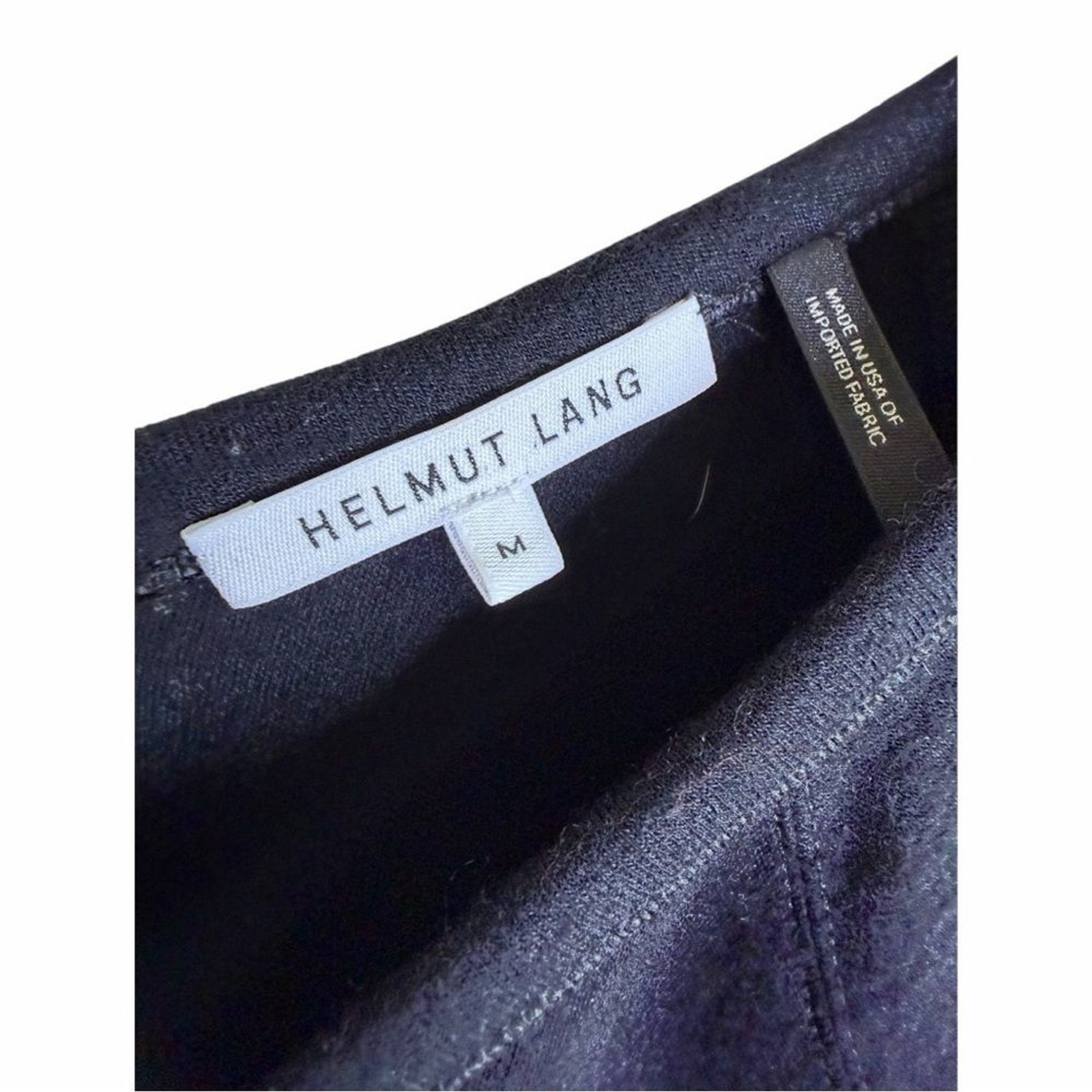 Helmut Lang Black Long Sleeve V Neck Wool/Nylon M