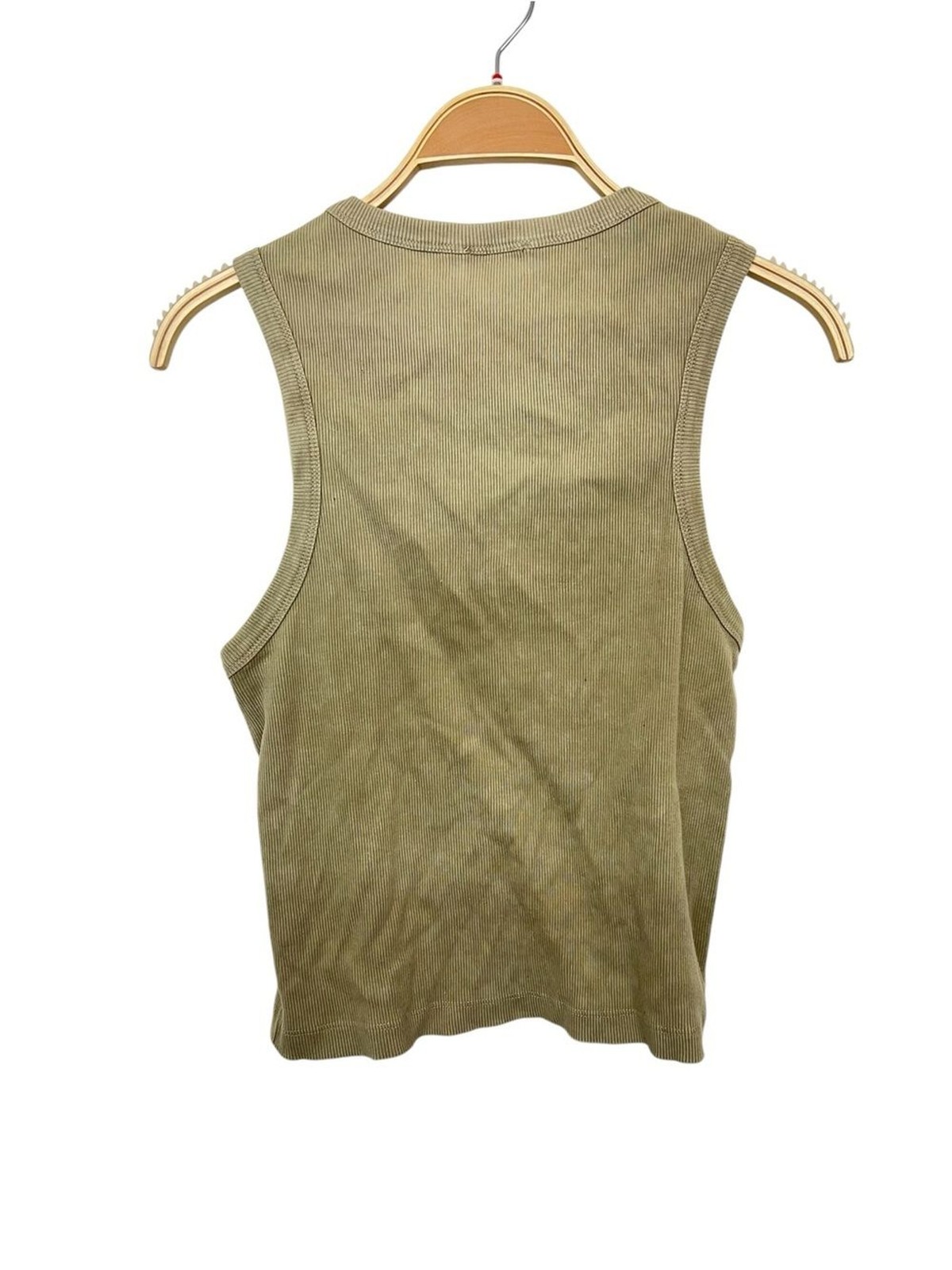Miss Selfridge Ribbed Lace-Up Tank Top – Sage Green