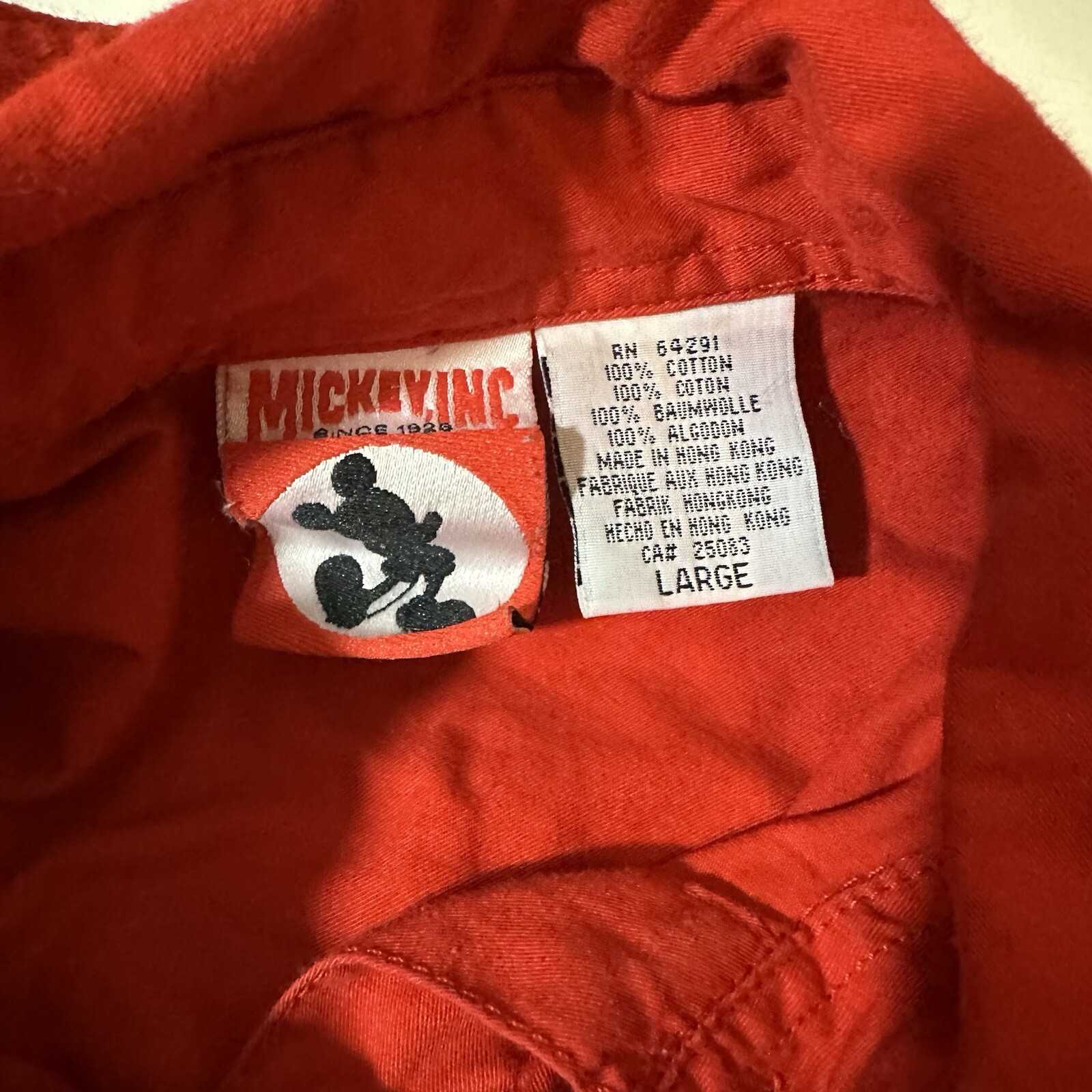 Vtg 90s Mickey Inc 101 Dalmations Button Up Shirt Top Back Embroidered Red Sz L