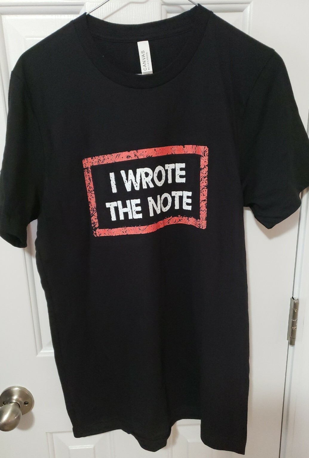 Women’s Bella Canvas I Wrote the Note Graphic Short Sleeve Black T-Shirt Size M