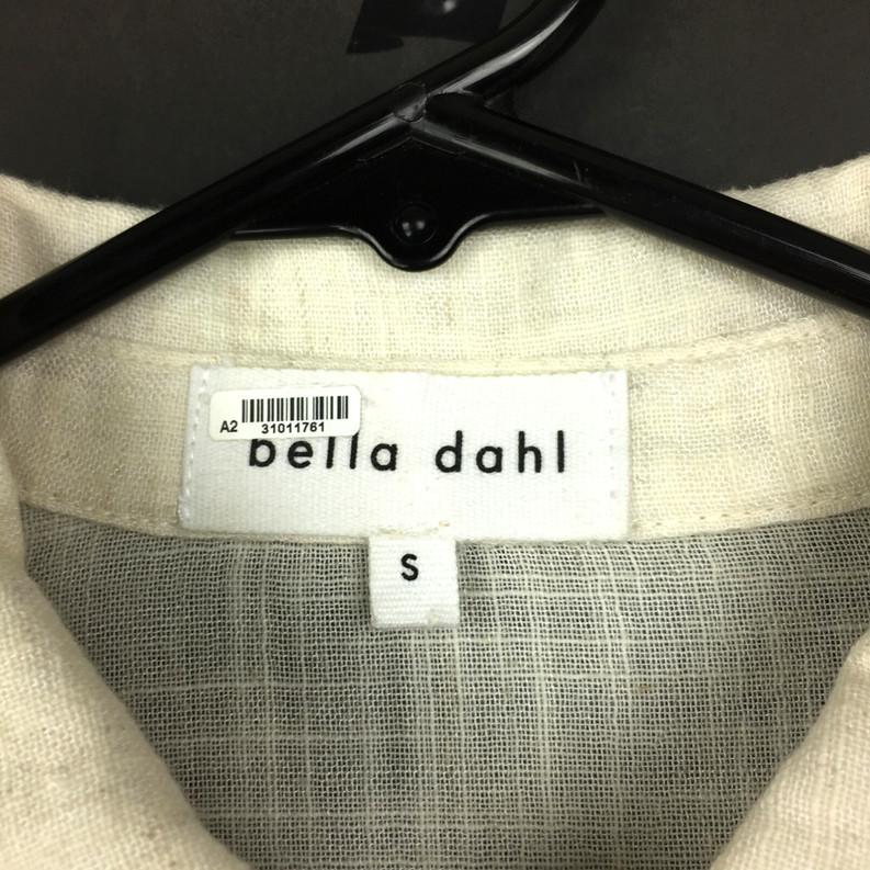 Bella Dahl Shirt Womens Small S Beige Cotton Viscose Linen Button Up Gauze USA