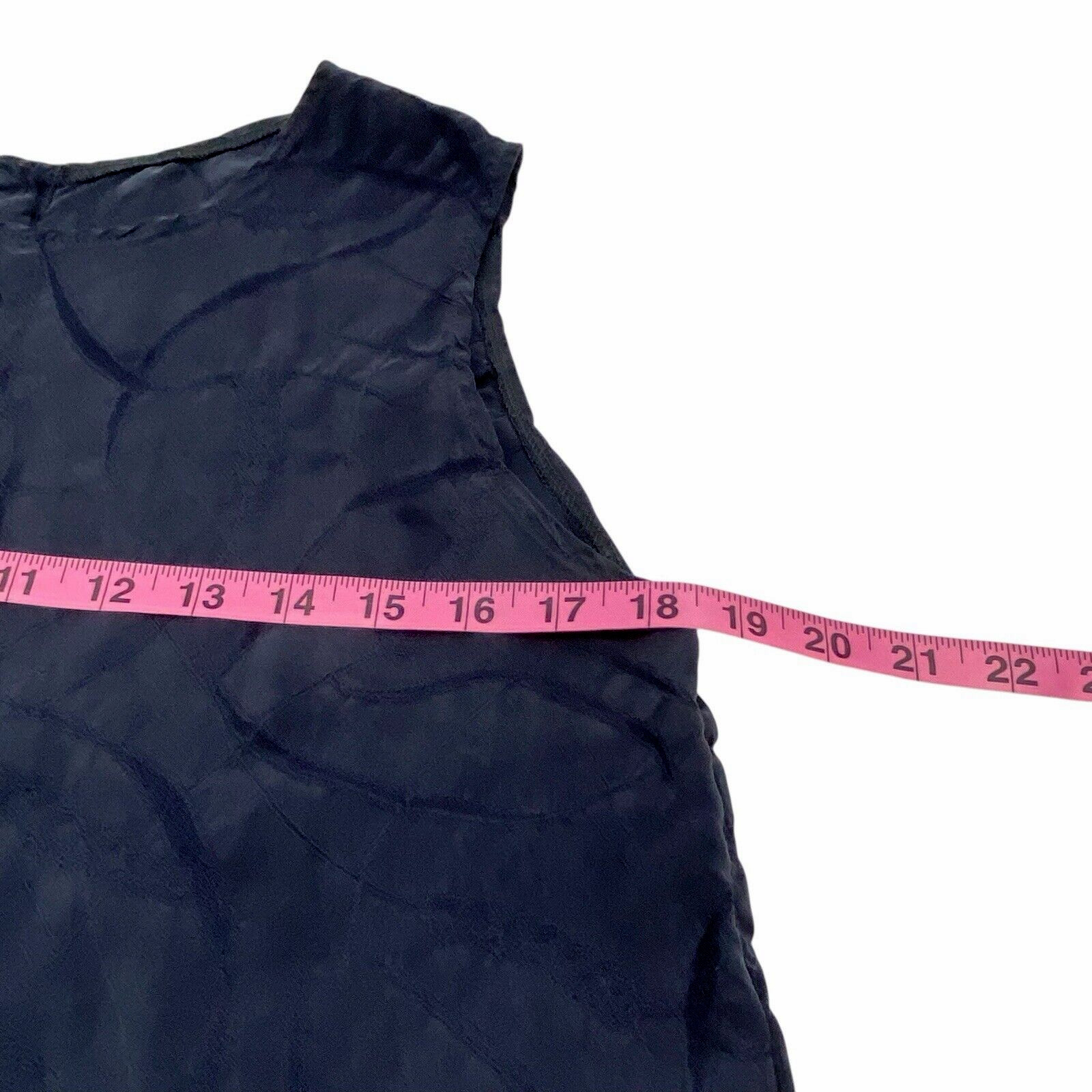 FAT HAT Women Crop Button Back Sleeveless Boxy Top Sz M Dark Blue Everyday 47-30