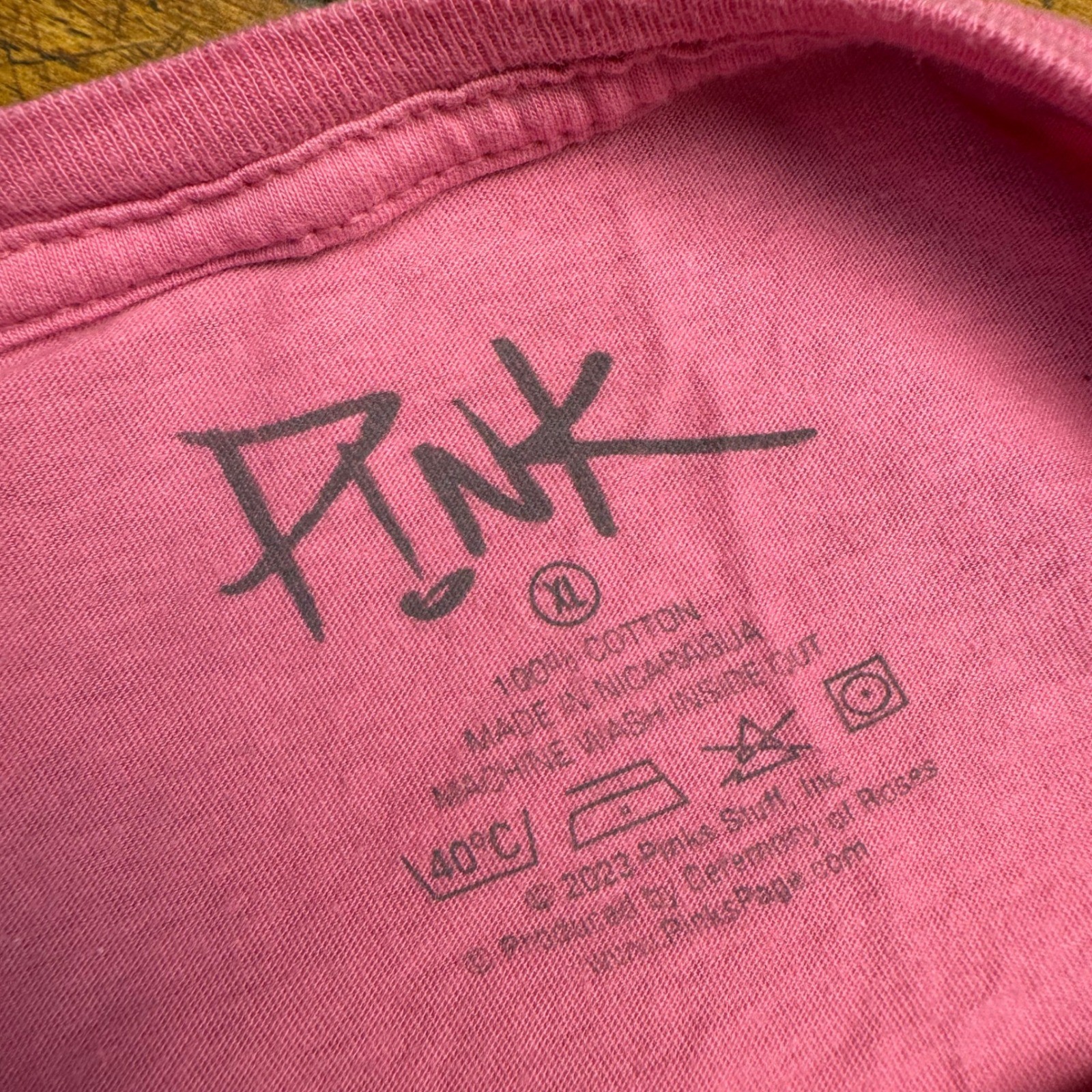 PINK concert Trustfall Graphic T Shirt Pink XL Cotton band tee