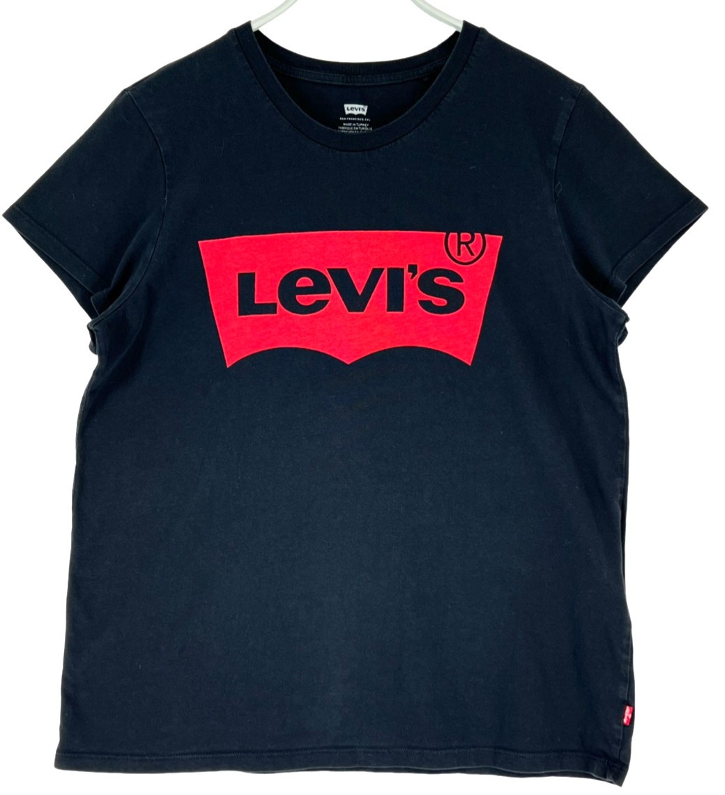 Levi’s Damen Basic T-Shirt Rundhals Kurzarm Schwarz Größe L