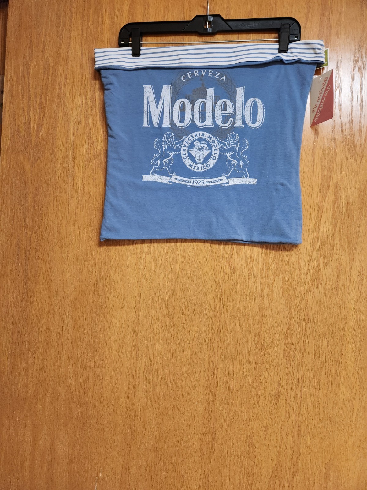 Modelo Graphic Design Blue & White Strapless Tank Top. XL Juniors. NWT.