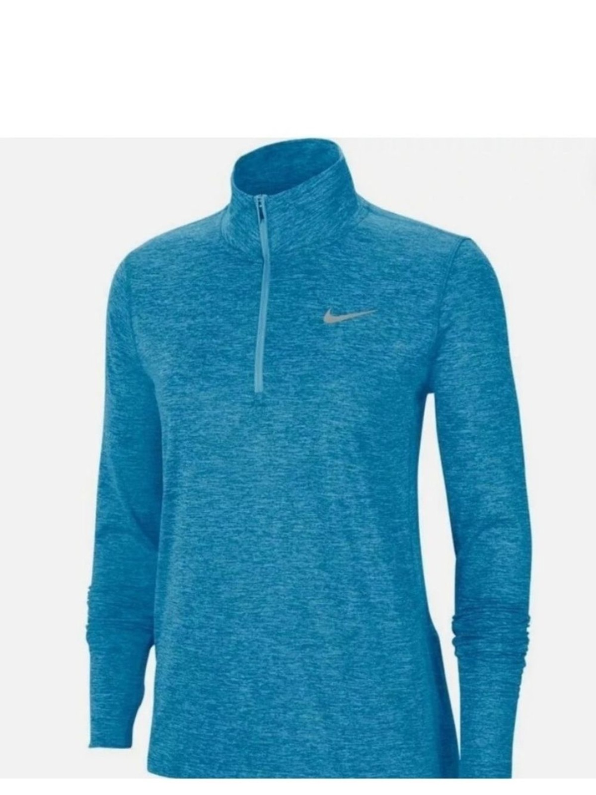 Nike Blue Heather Dri-FIT Quarter-Zip Pullover Large Womens Reflective
