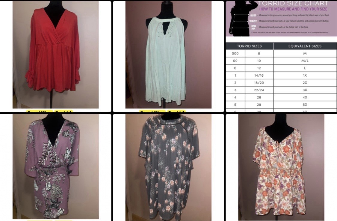 Torrid Size 4 Blouse/Top Bundle (Qty 5)