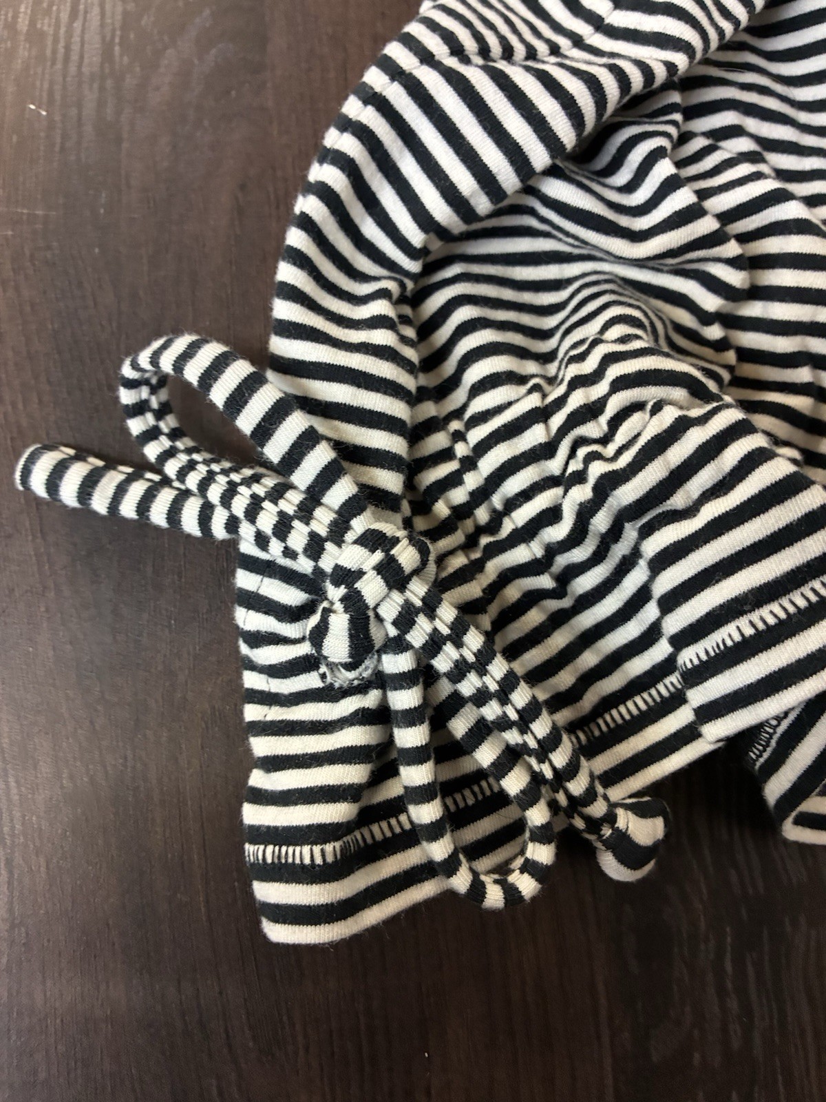 AnyBody Women’s 3X Black White Striped Long Sleeve Tie Hem Knit Top Plus Size