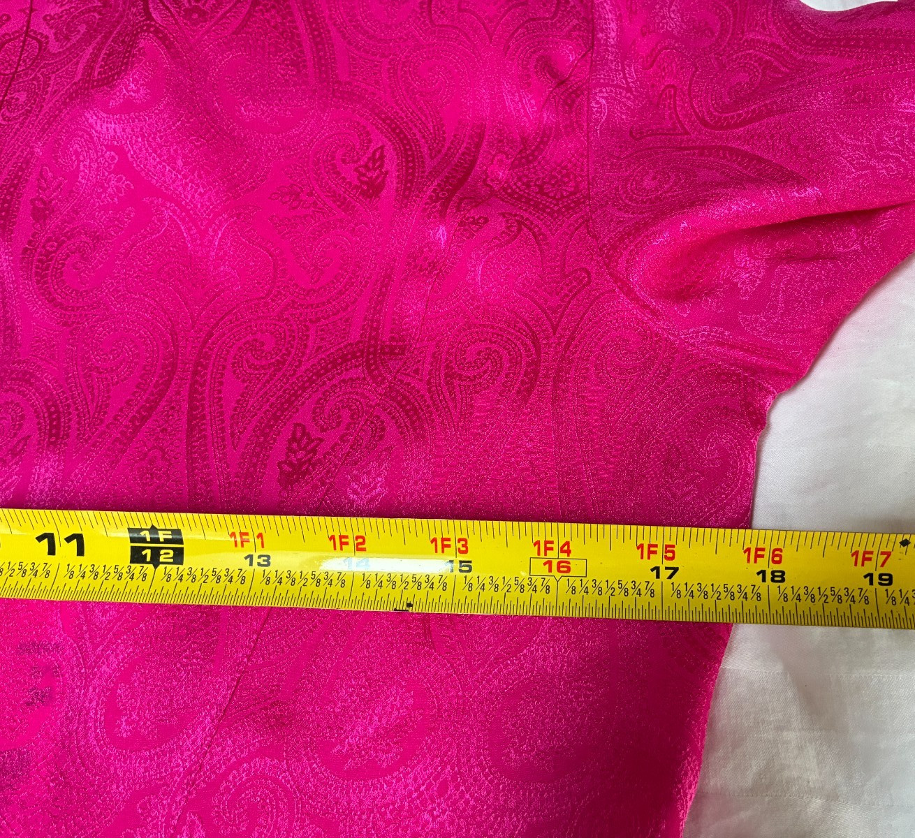 $800 ESCADA SILK BLOUSE IN FUCHSIA FRENCH CUFFS RUFFLED FRONT 36 S-M GERMANY