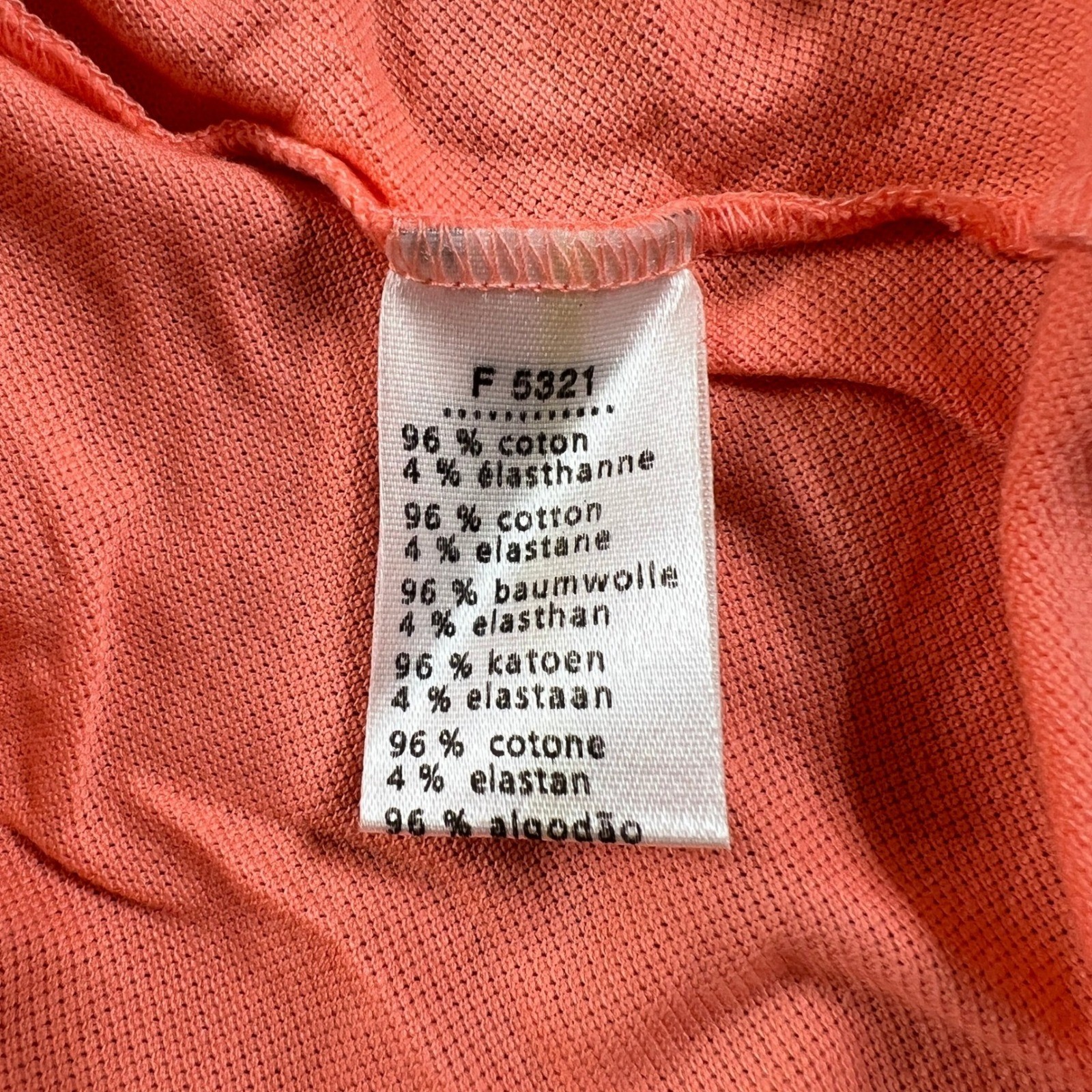 Lacoste Sleeveless Polo Women US Size L (EU/10) Orange Micro Pique Stretch Top