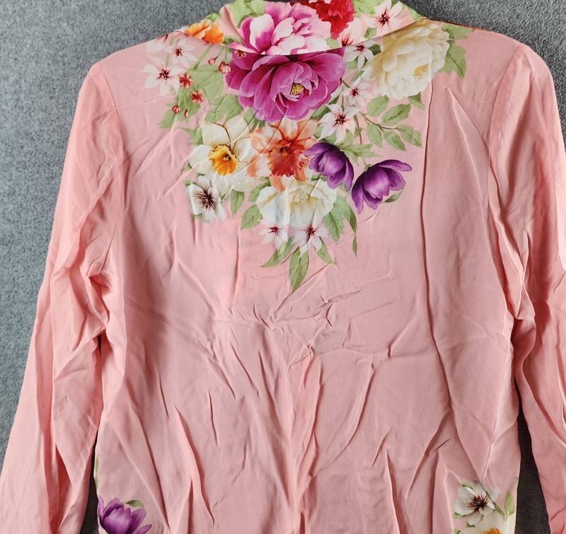 Elie Tahari Madeline Diamond Floral Button Up Blouse Women’s XS Multicolor