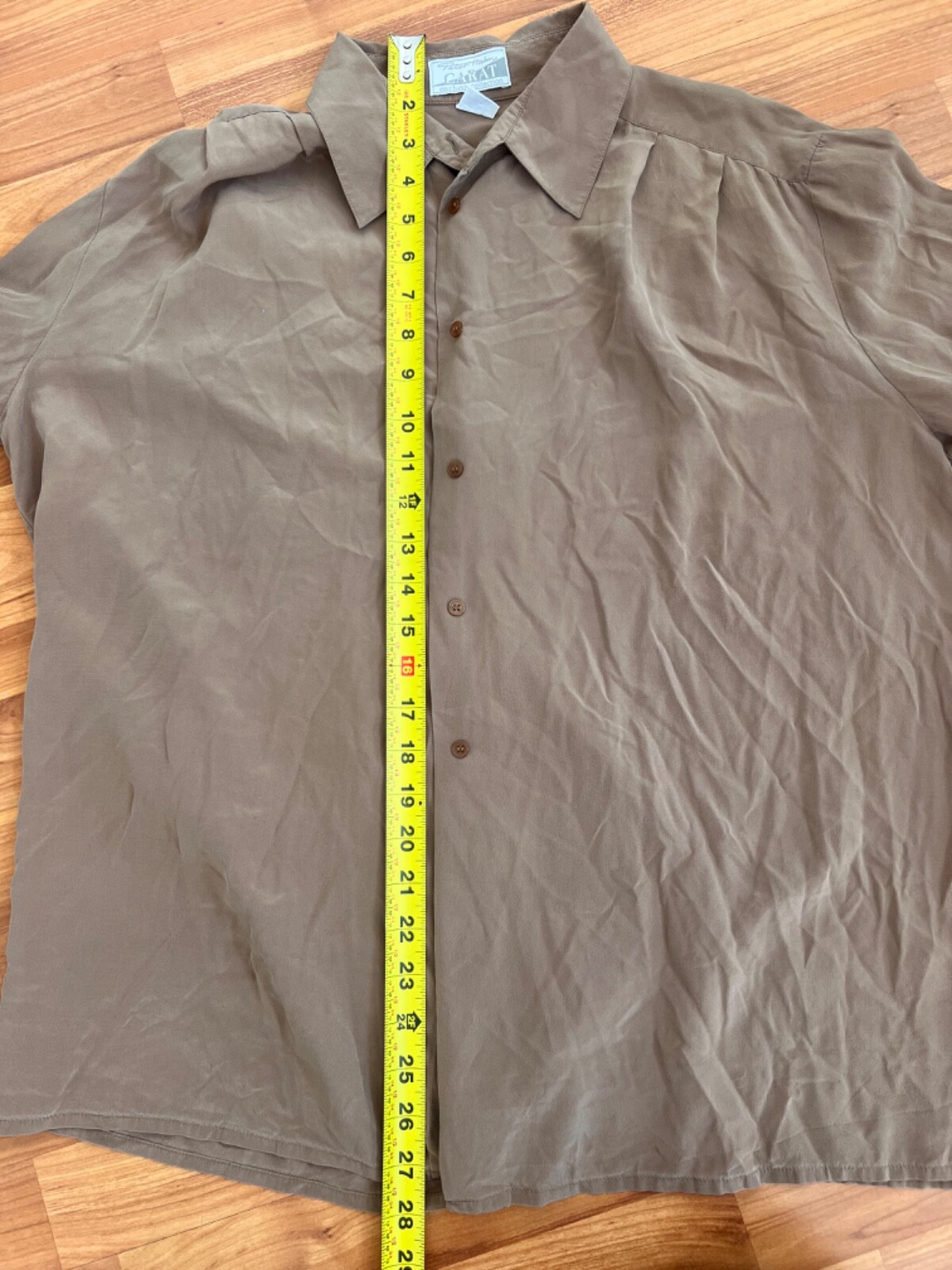 Peter Hahn Brown Silk Blouse Long Sleeve Shirt Button size D46 UK20 XL