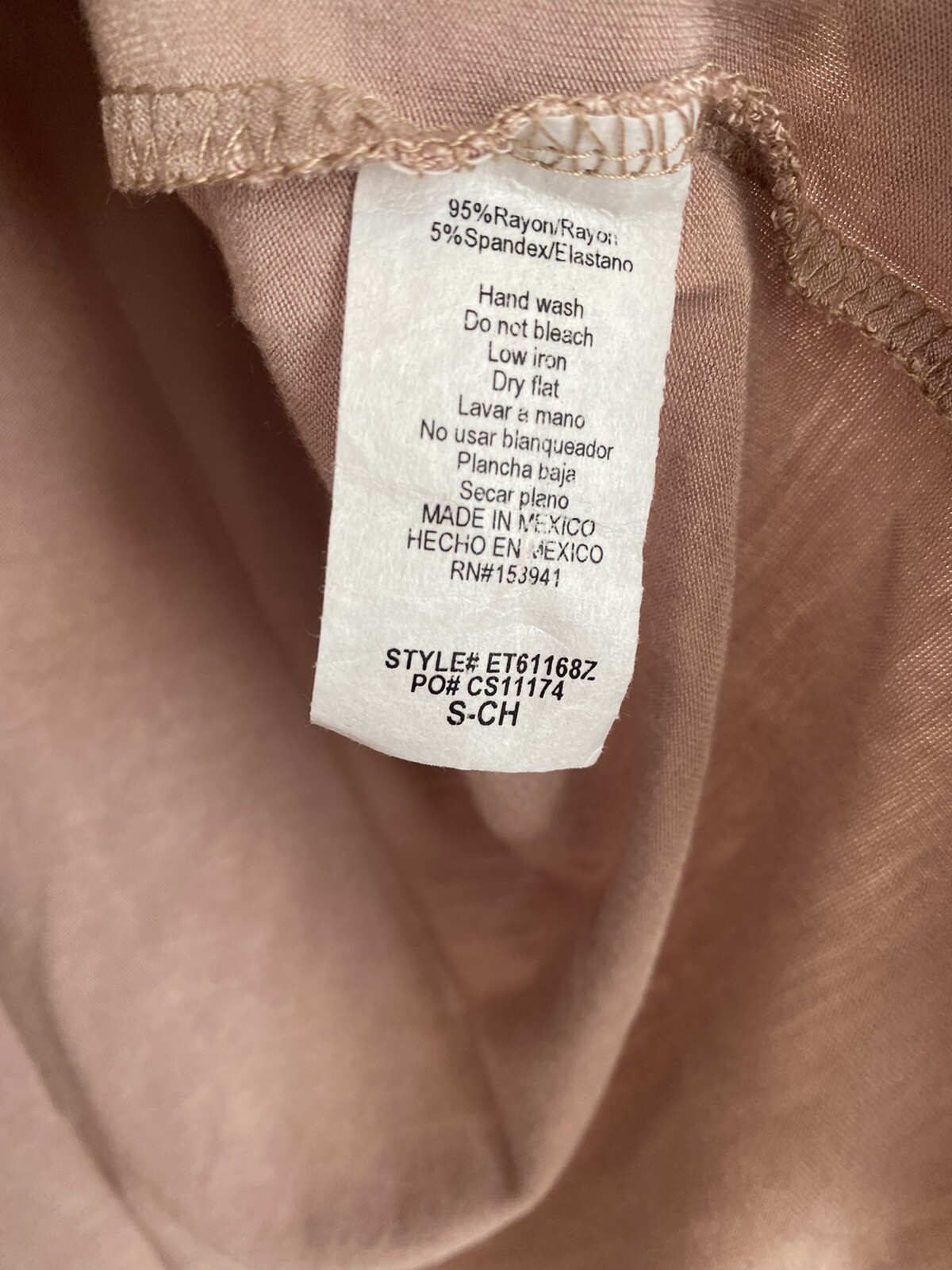 Coverstitched Small S Dusty Pink Kindness Matters Rayon Short Sleeve T Shirt