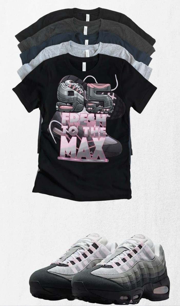 Max 95 OG Fresh Pink Foam Sneaker Matching T-Shirt | Sneakerhead Streetwear