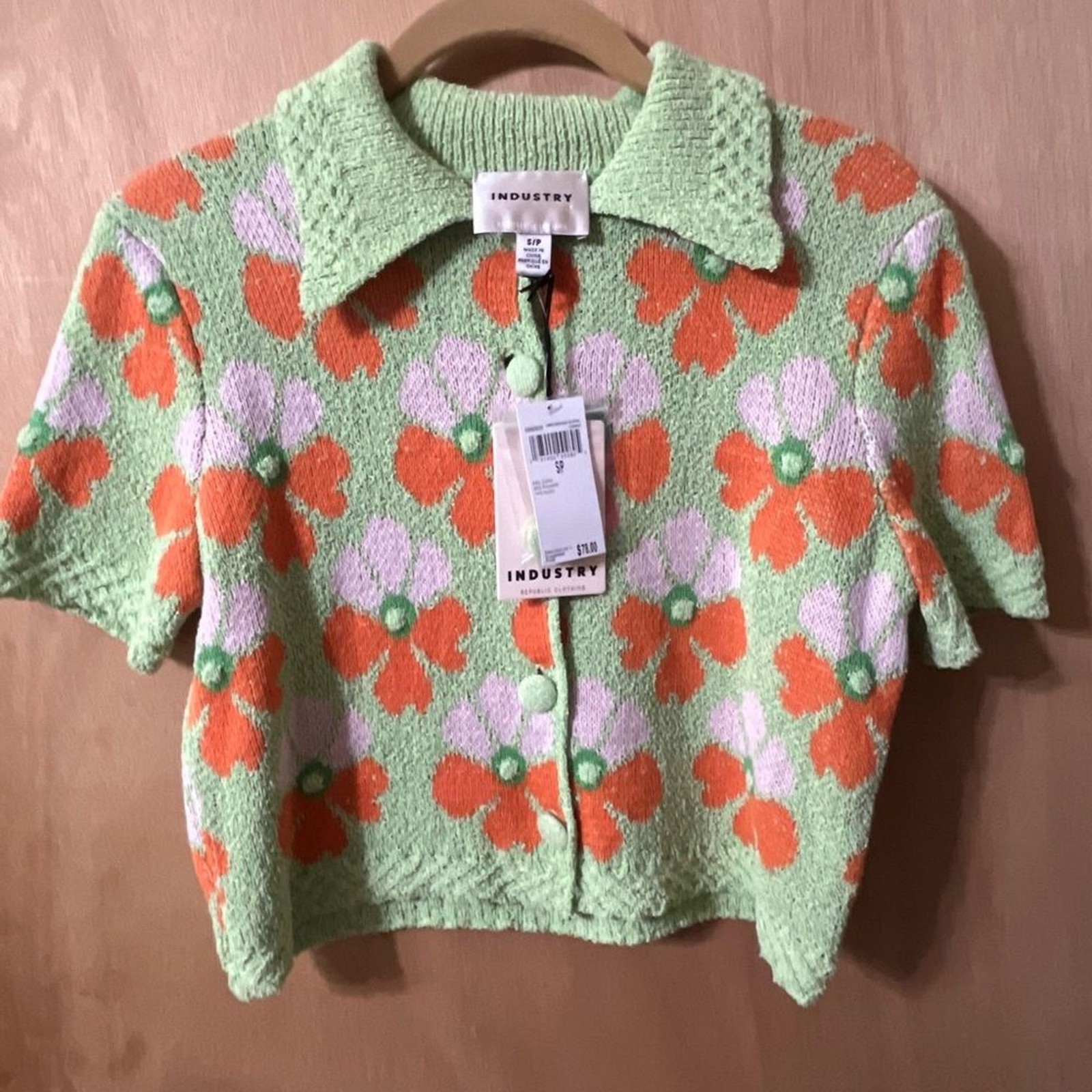 Vibrant Floral Knit Crop Top