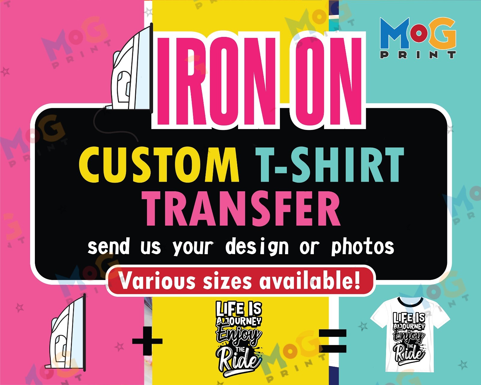 Personalised DIY Heat Transfers Iron on T-shirt Lot Apply DTF Custom Patch Logo