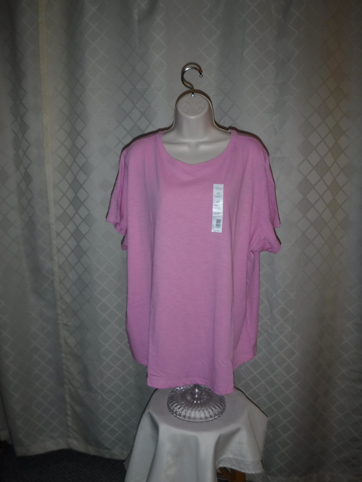 Size Plus Short Sleeve Crewneck T-Shirts,3X,2X,1X, Sonoma Multi Color, Solid NW