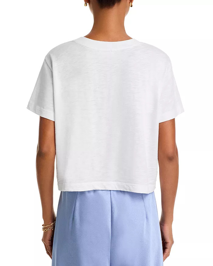 VELVET By Graham & Spencer Sabel Short Sleeve Crop Tee Lemon S $78 B6