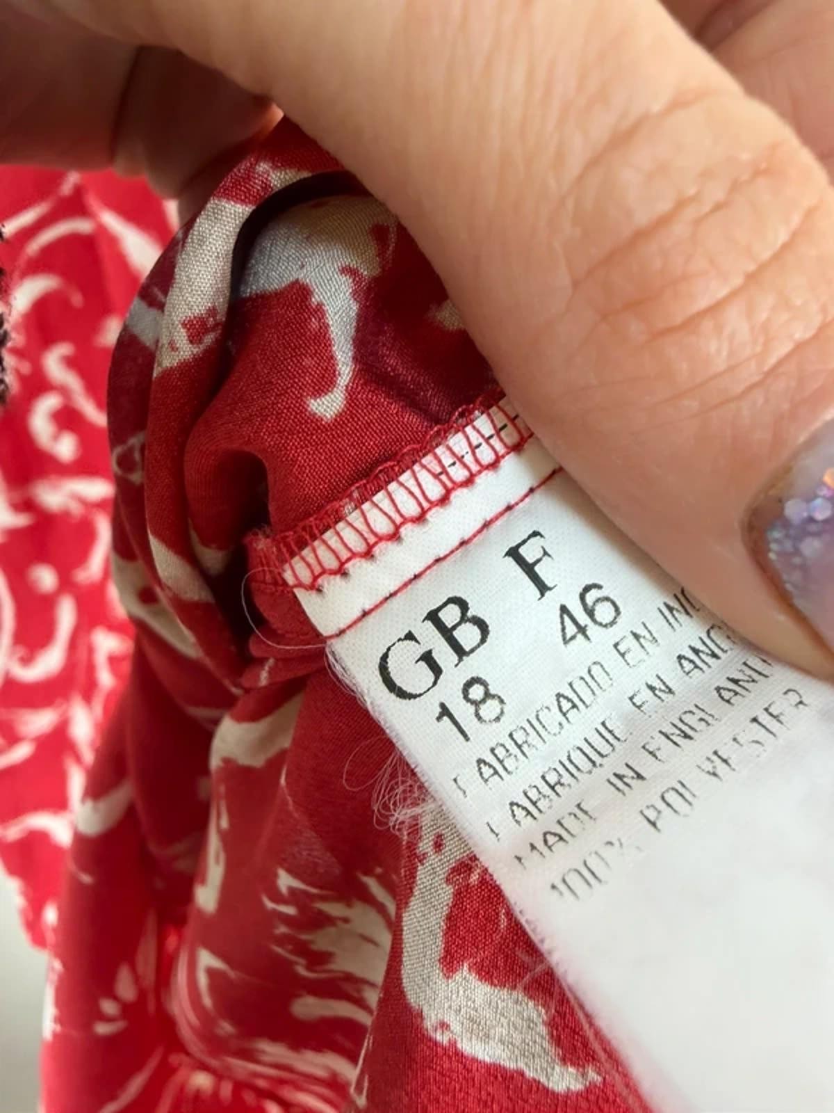 jacques vert womens red baroque floral print button blouse uk18 top tee camis
