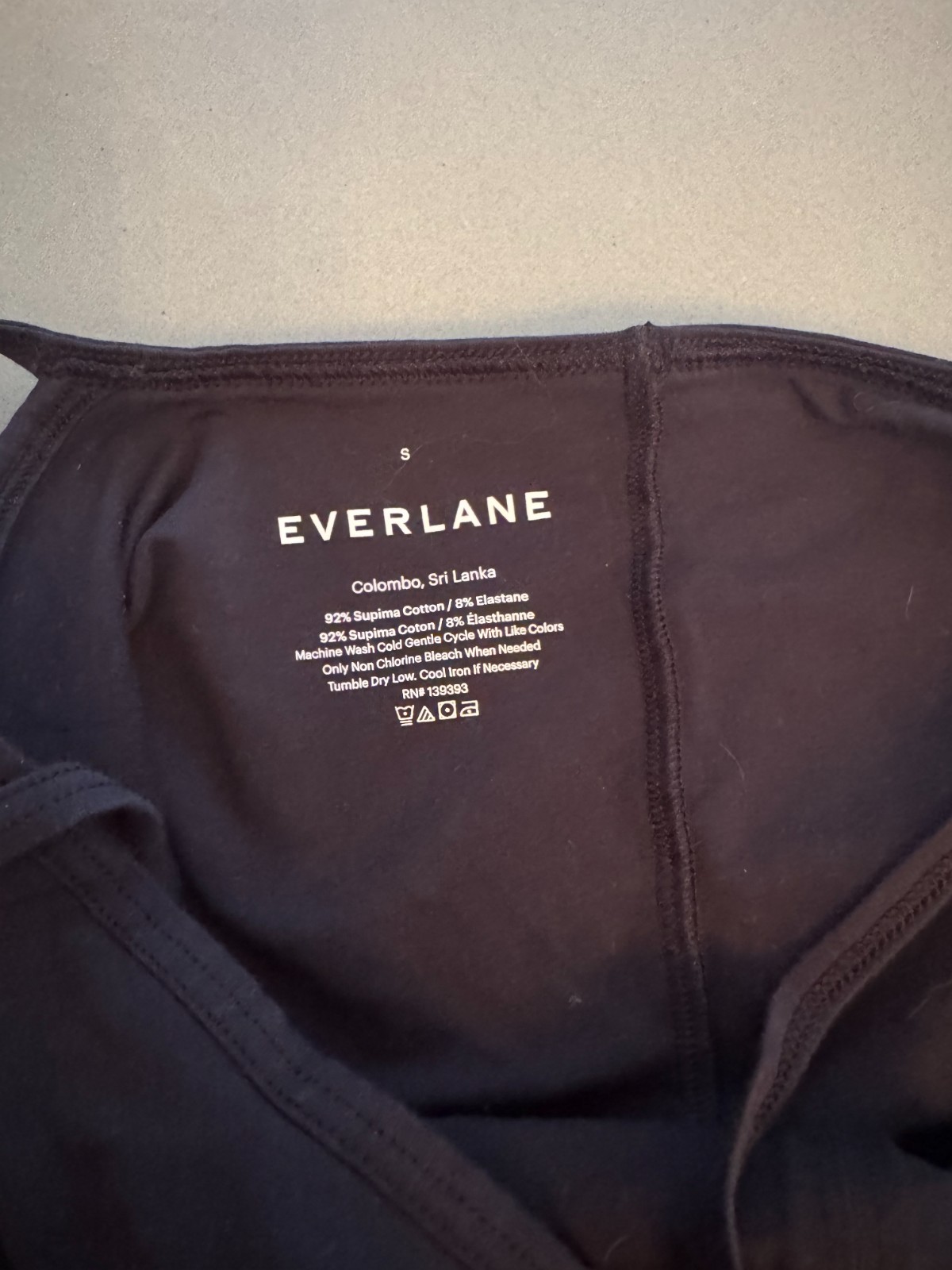Everlane Black Spaghetti Strap Bodysuit Sz Small Supima/Elastane blend