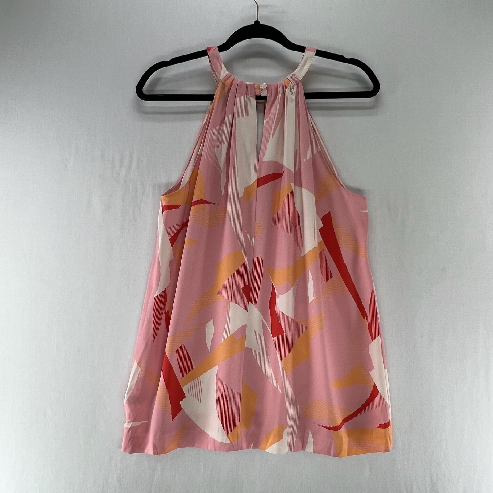 Classiques Entier Halter Neck Top Womens M Silk Stretch Sleeveless Abstract Pink