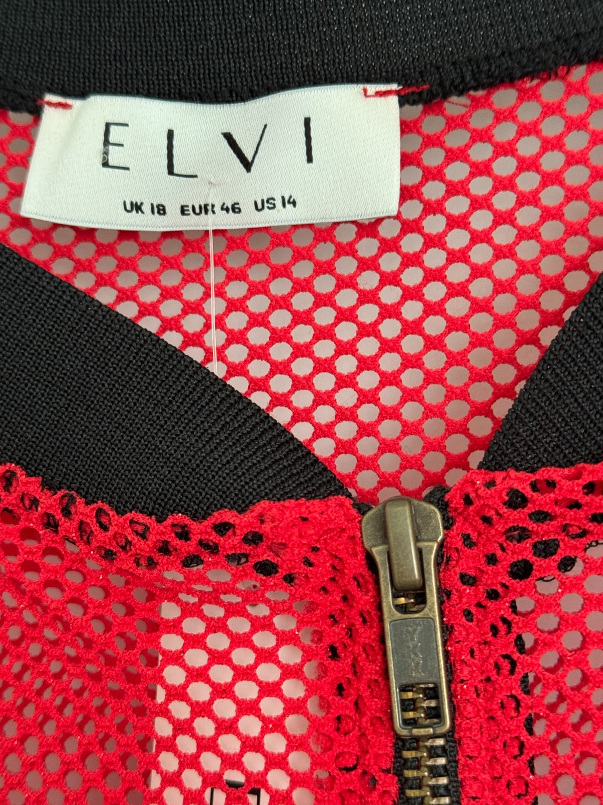 Elvi Size 14 Red Women’s Open Weave Zip Up Jacket – UK Sizing