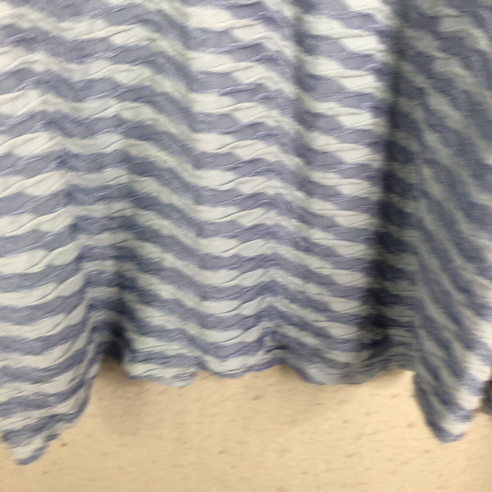Cut Loose Top Womens 1X Blue 3D Stripes Drapey Boho Beach Modern Abstract