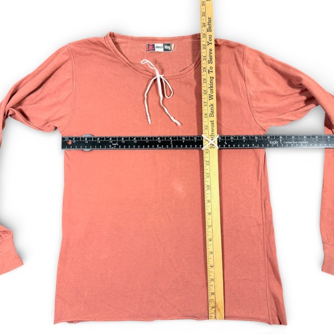 Vintage Chess King Prairie Knit Top Unisex M 70s Base Layer Terracotta Tone Boho