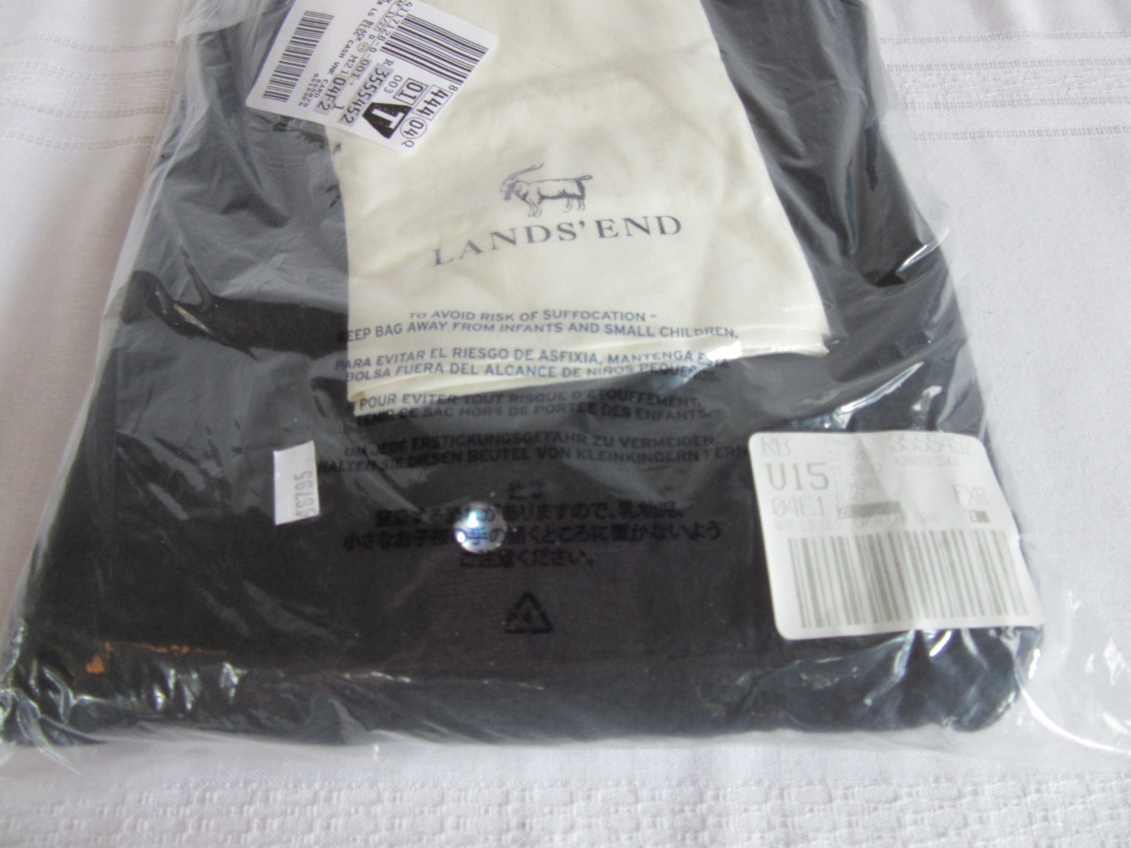 Lands’ End 100% Cashmere Classic Long Sleeve V-Neck Cardigan Black Size 2-X NEW!