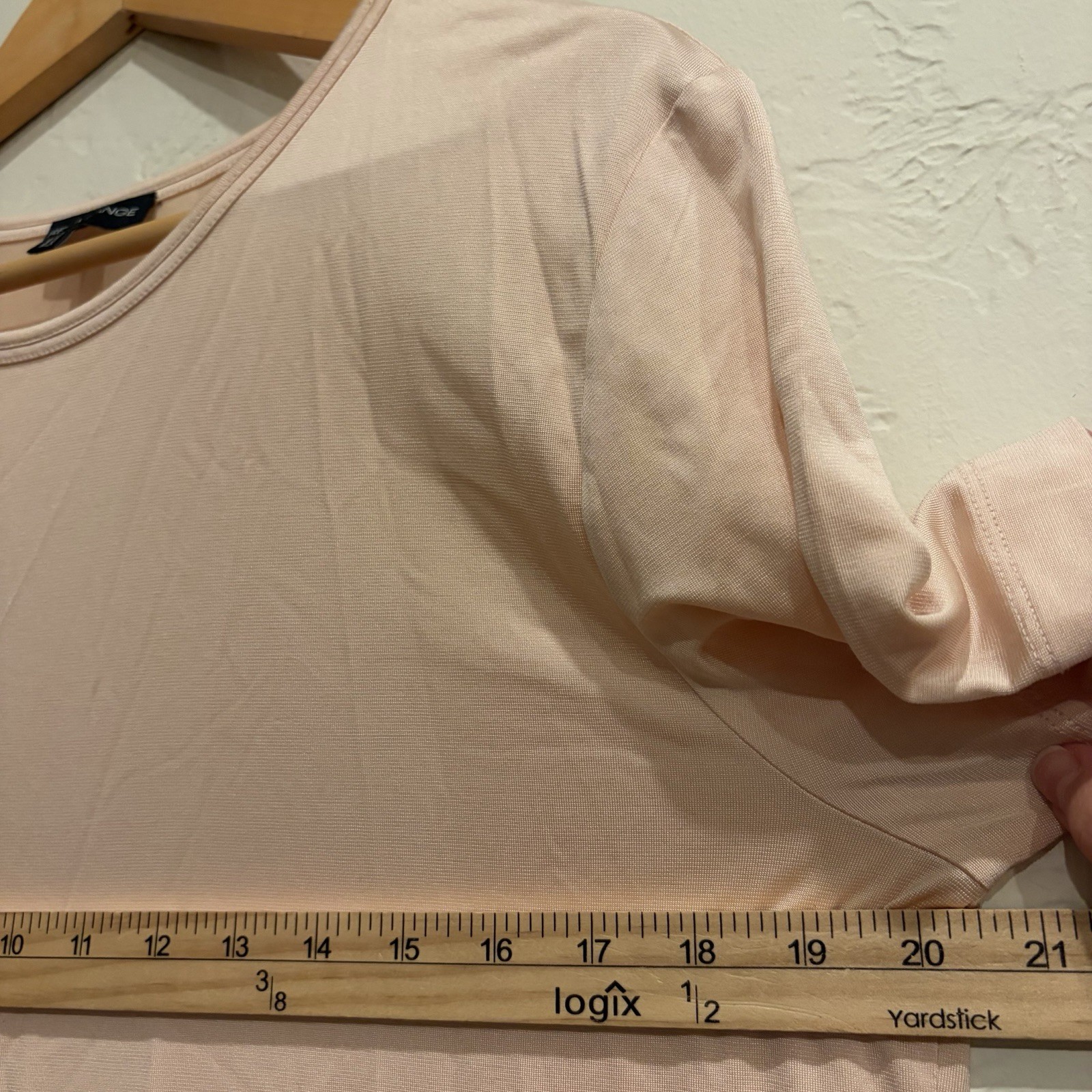 Rena Lange 90% Silk 10% Elastane Blush Pink Short Sleeve Knit Top XL Germany