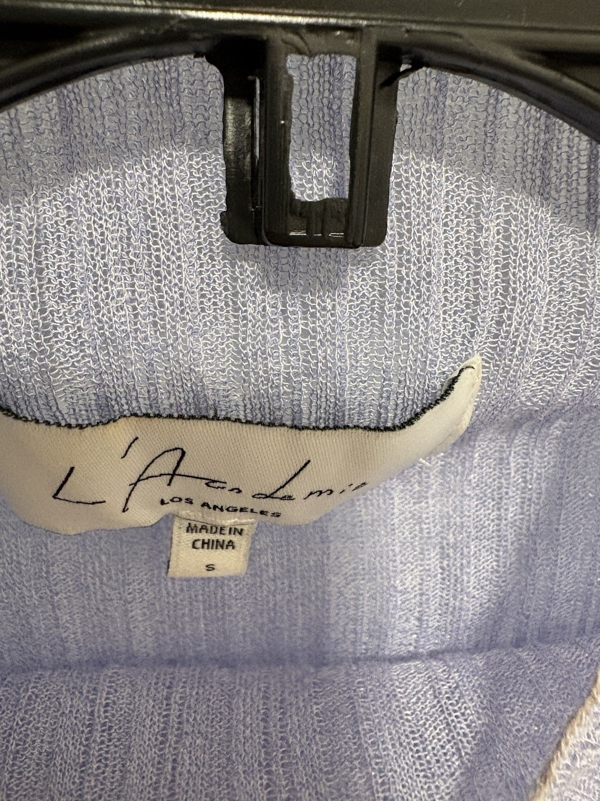 New L Academie Mesh Sheer Mock Neck Top In Blue/violet Sz S MSRP:$198